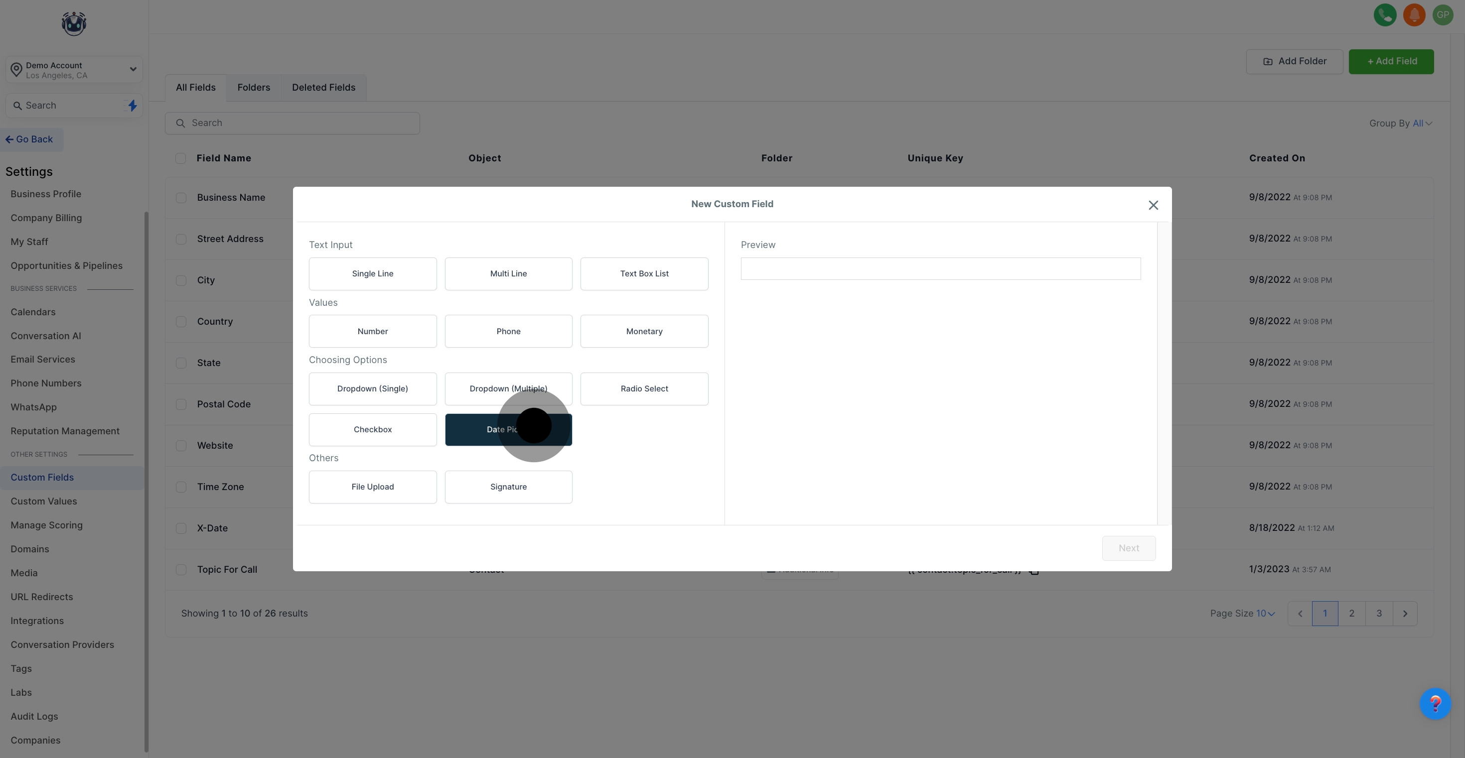 4 Afterwards, click on "Date Picker".