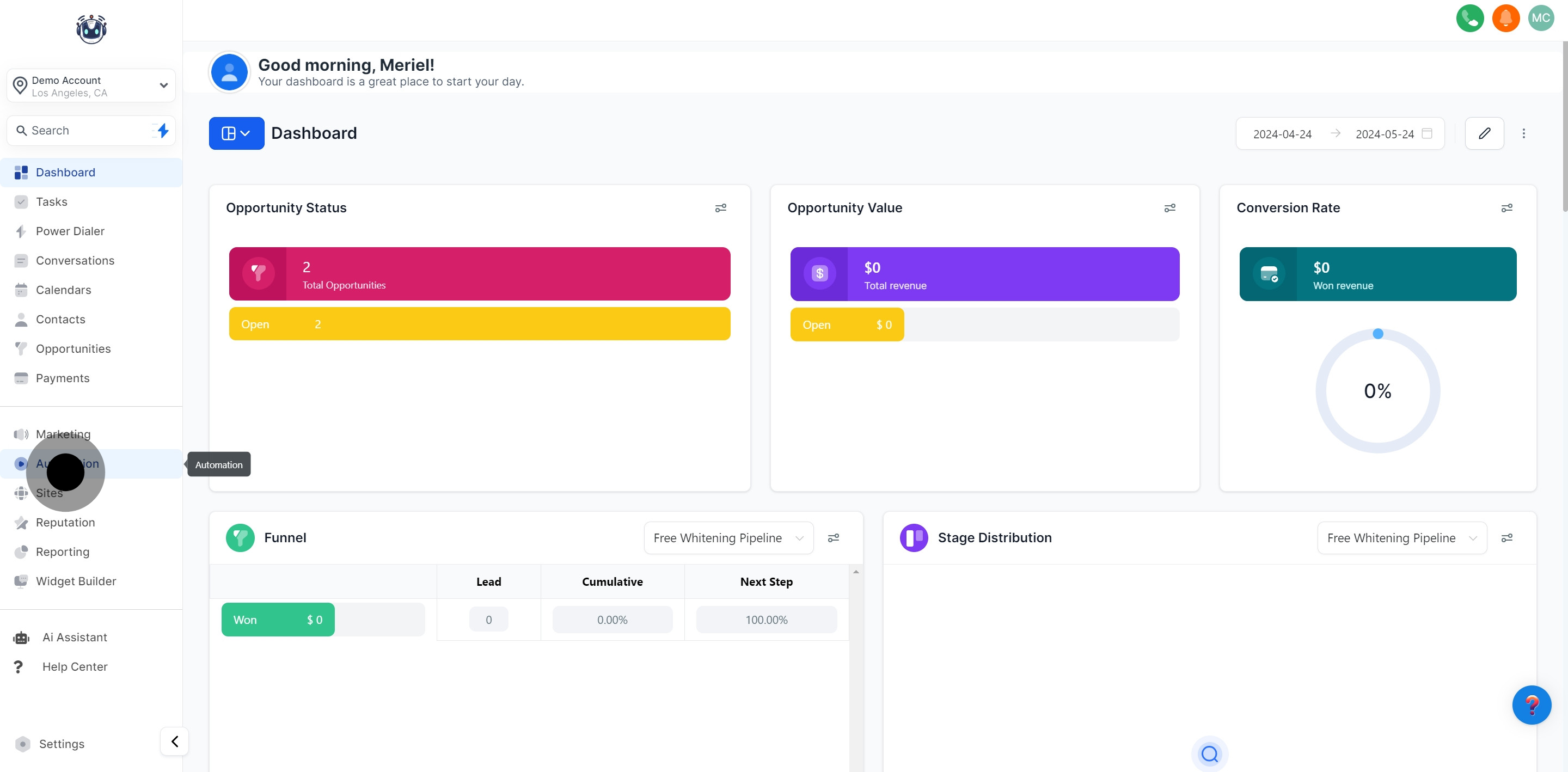1 To kick off, click on "Automation".