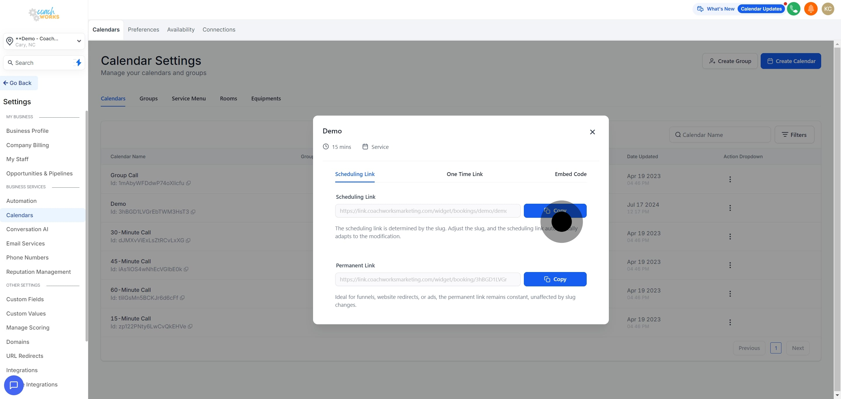 5 Following that, click on "The scheduling link is determined by the slug. Adjust the sl...".
