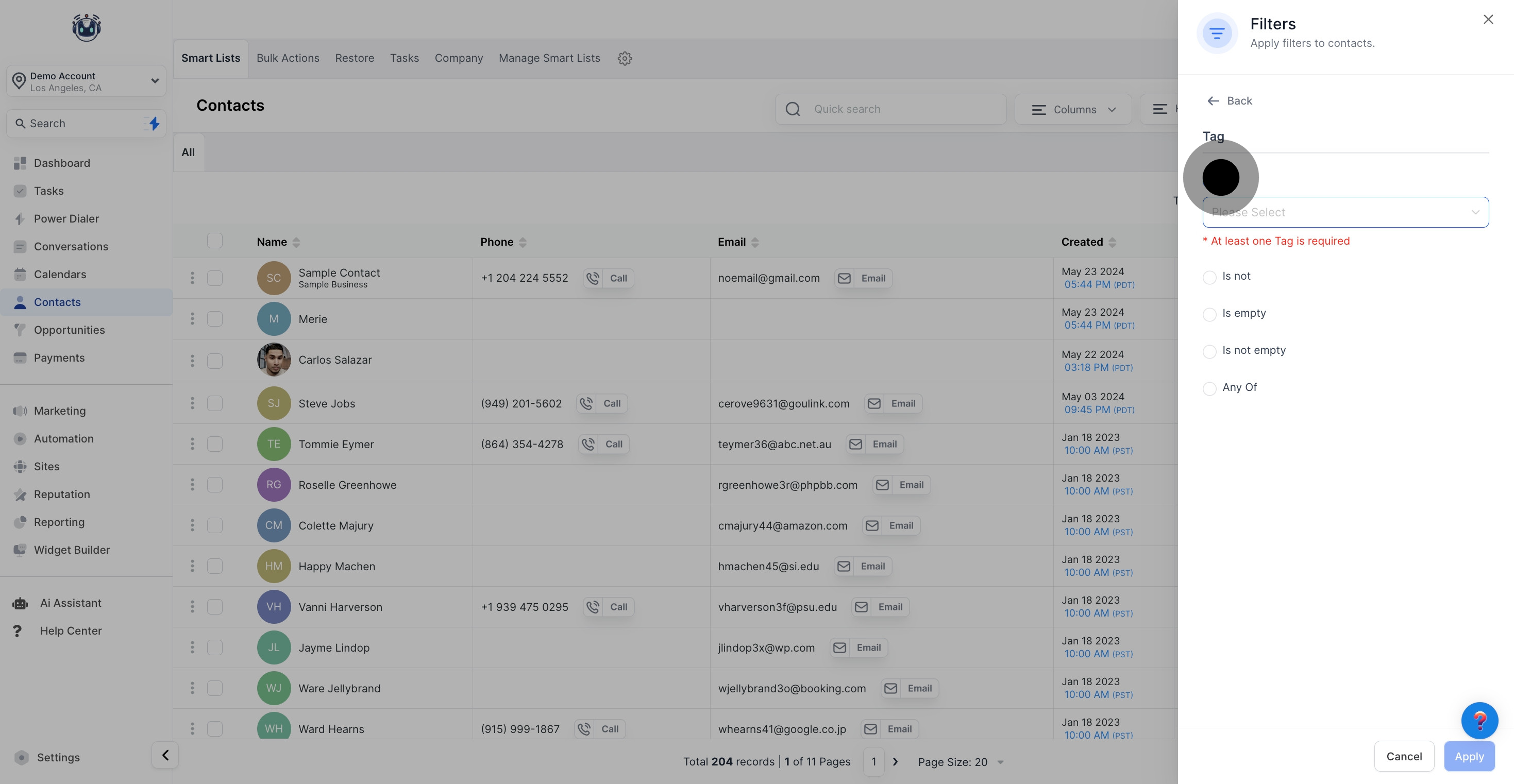 5 Click on the element.