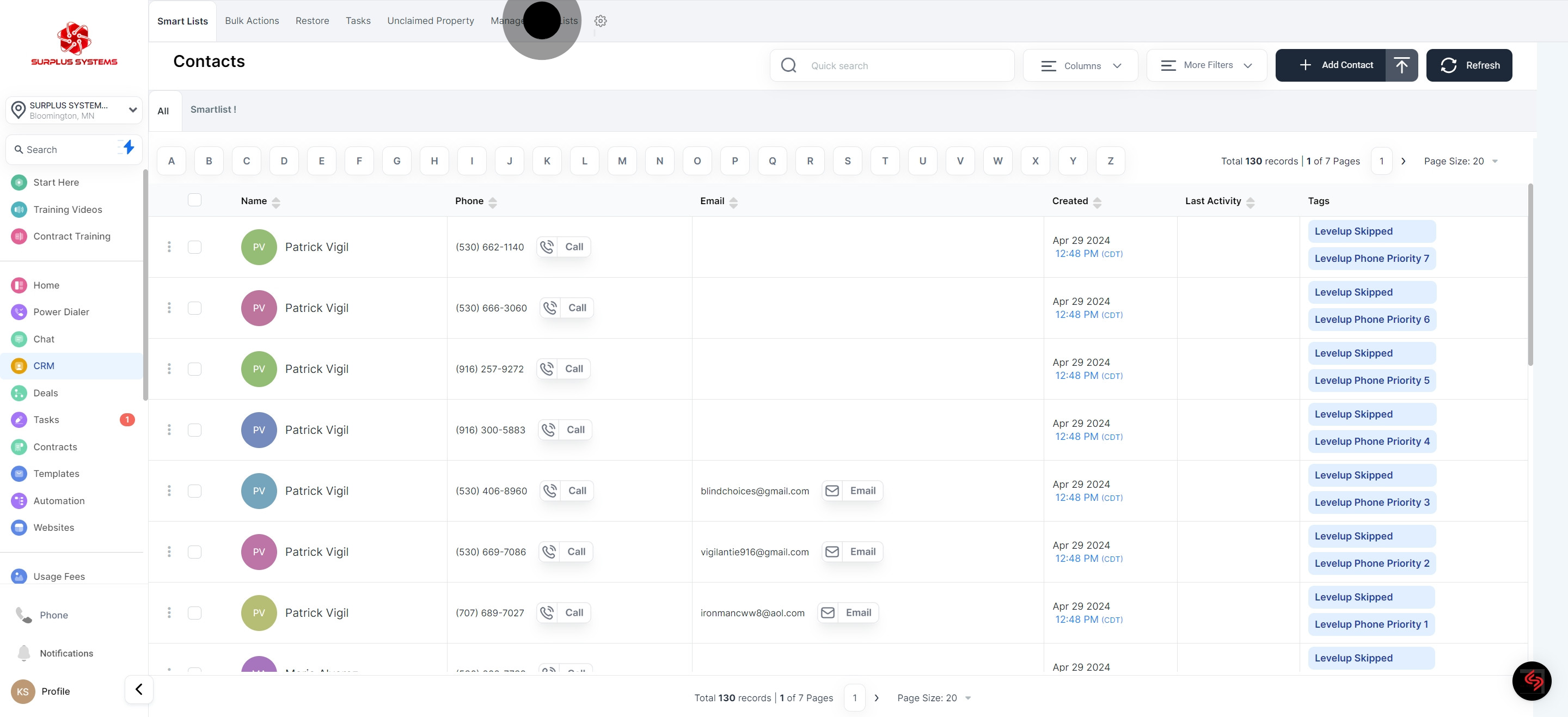 2 Click on "Manage Smart Lists".