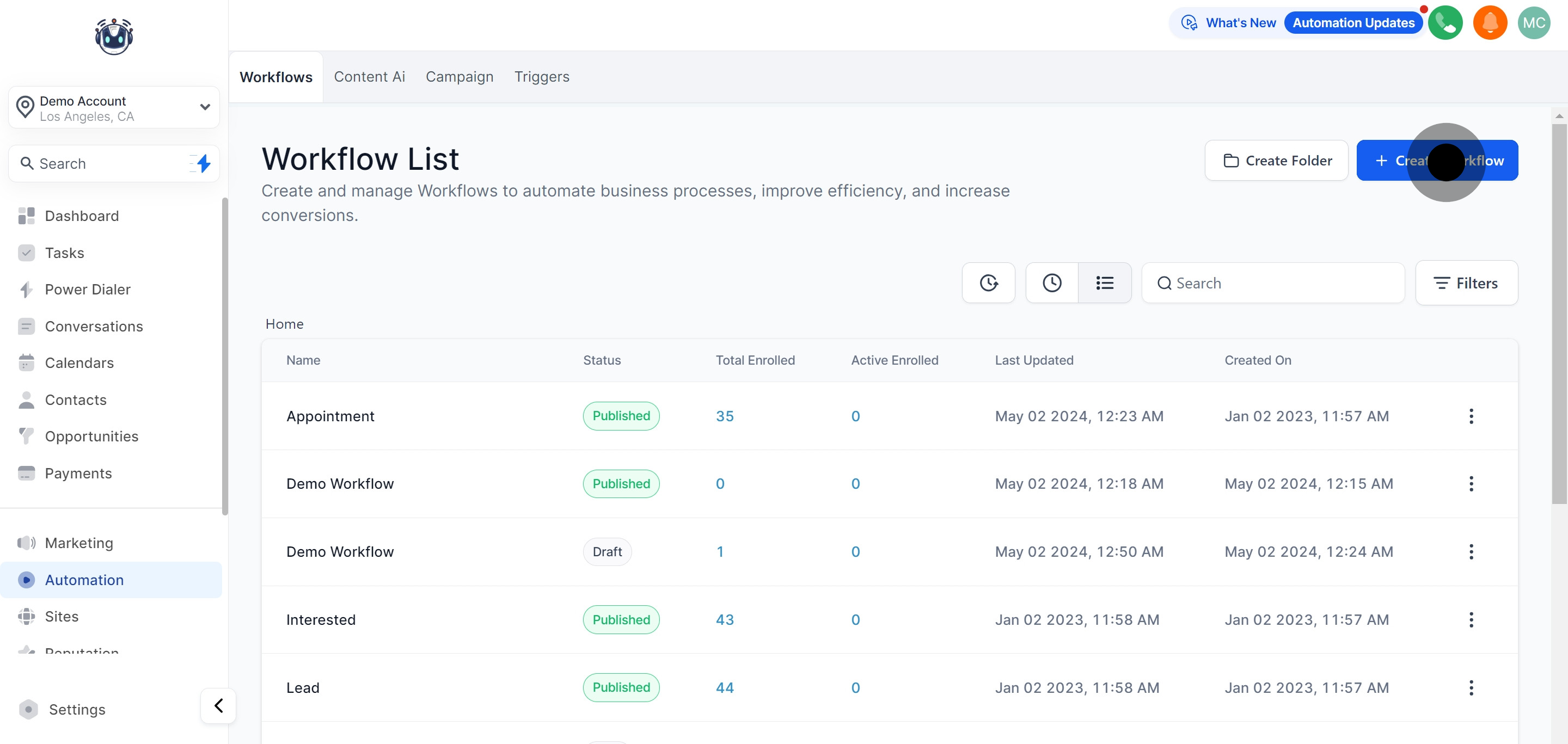 2 Afterwards, click on "Create Workflow".