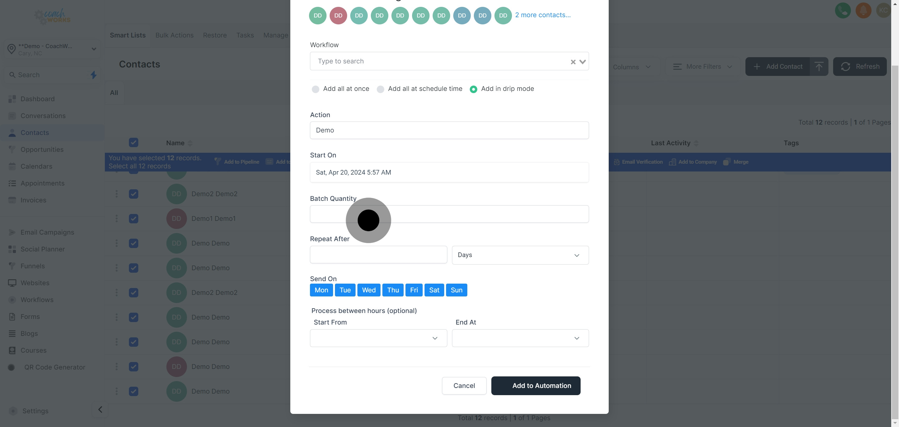 12 Now, click on "Batch Quantity".