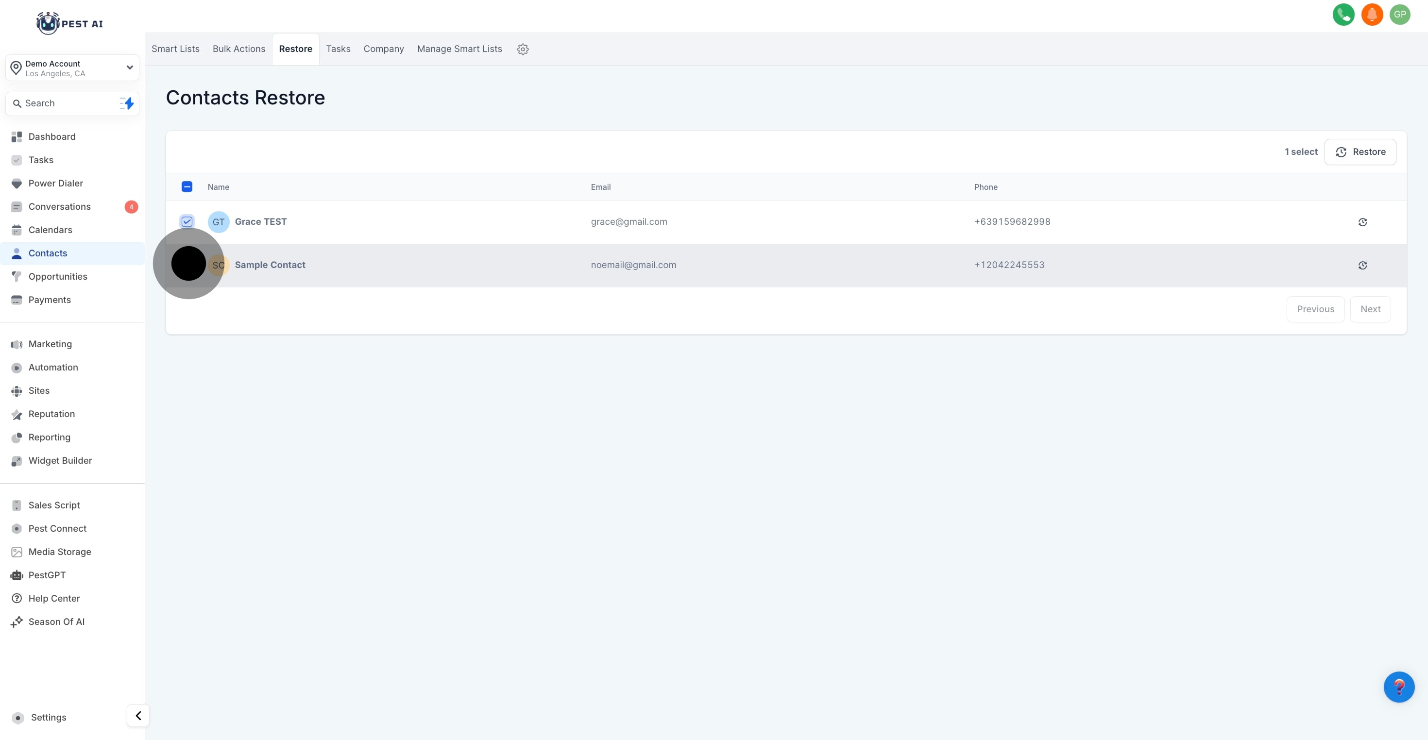 4 Click on the element.