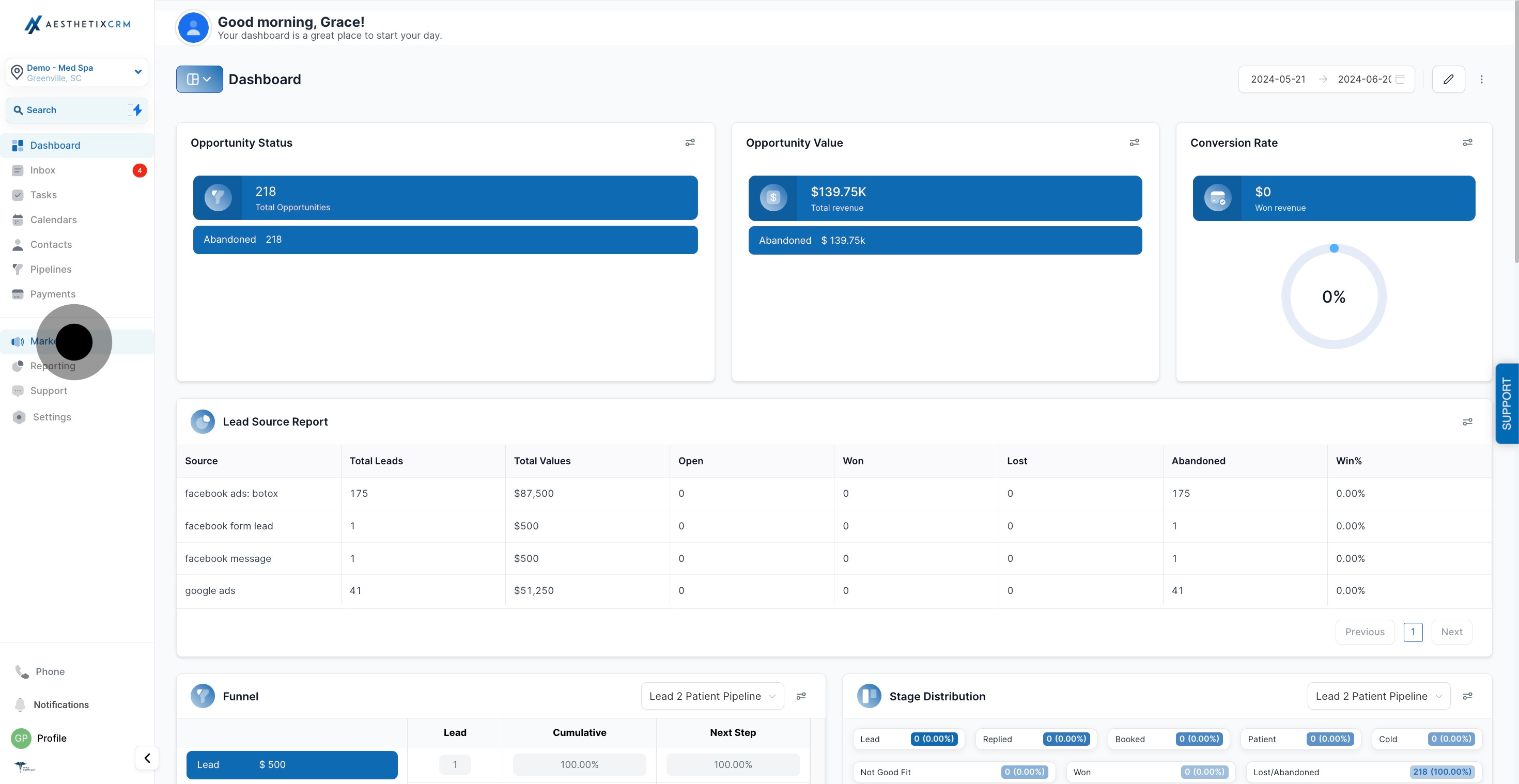 1 To commence, click on "Marketing".