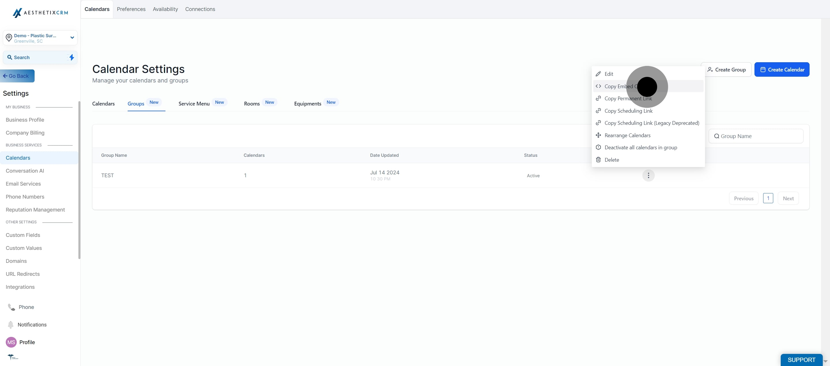 5 Click on "Copy Embed Code".