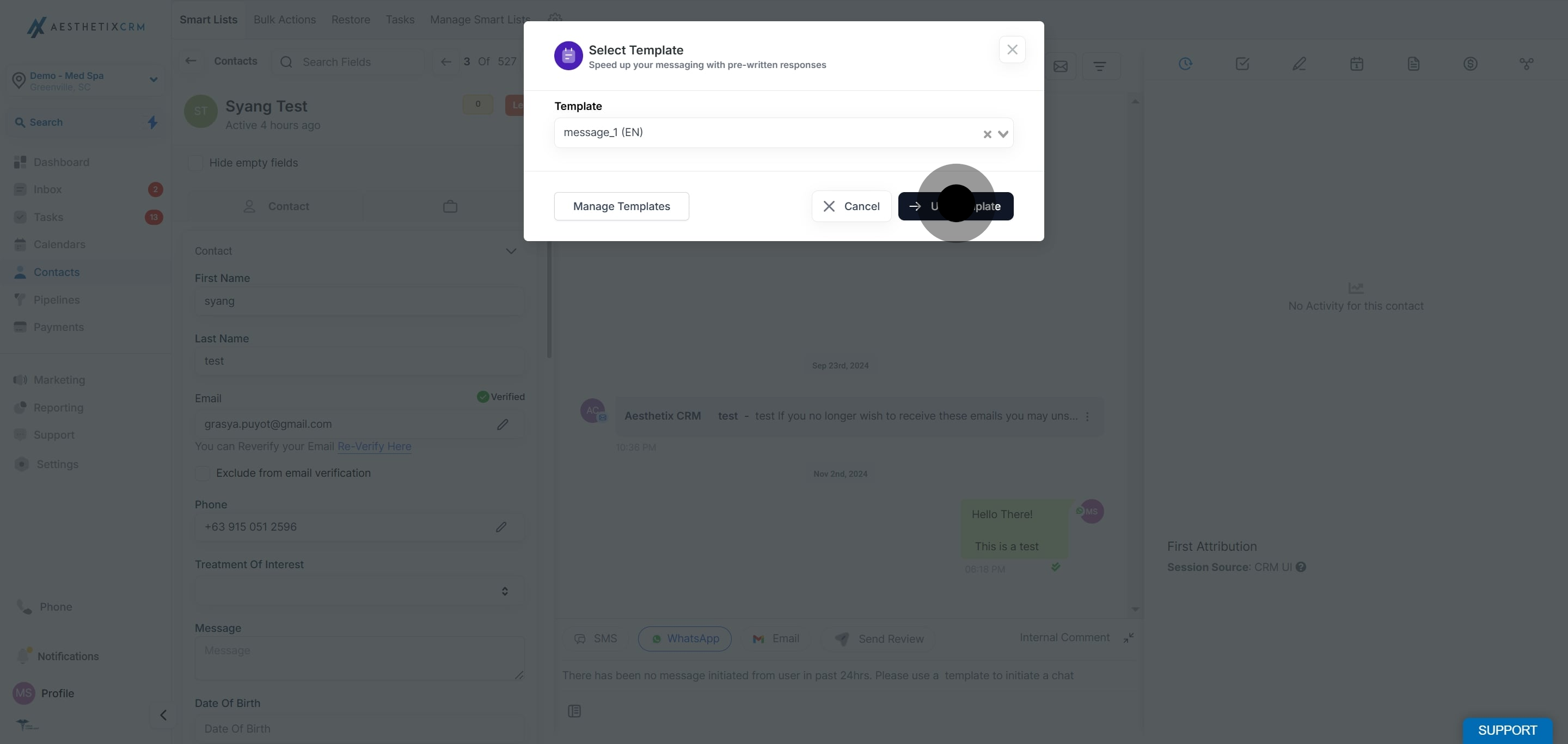 6 Once that's done, click on "Use Template".