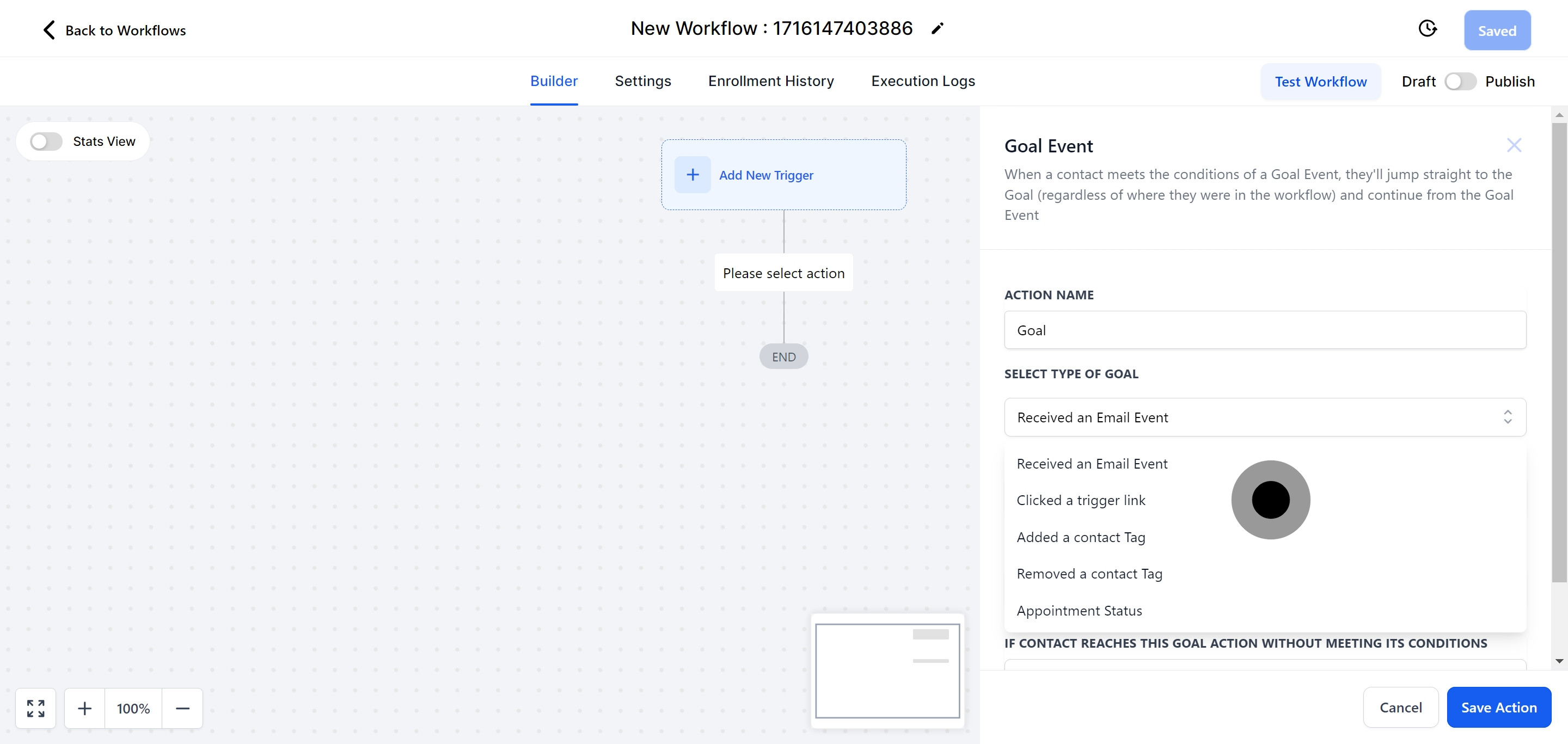 6 Following that, click on "Received an Email Event".