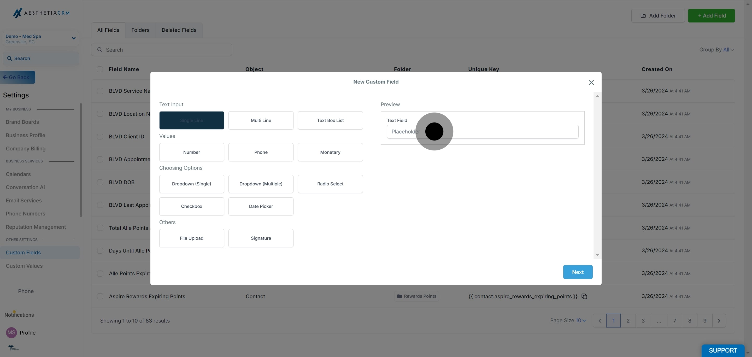5 Click on the element.