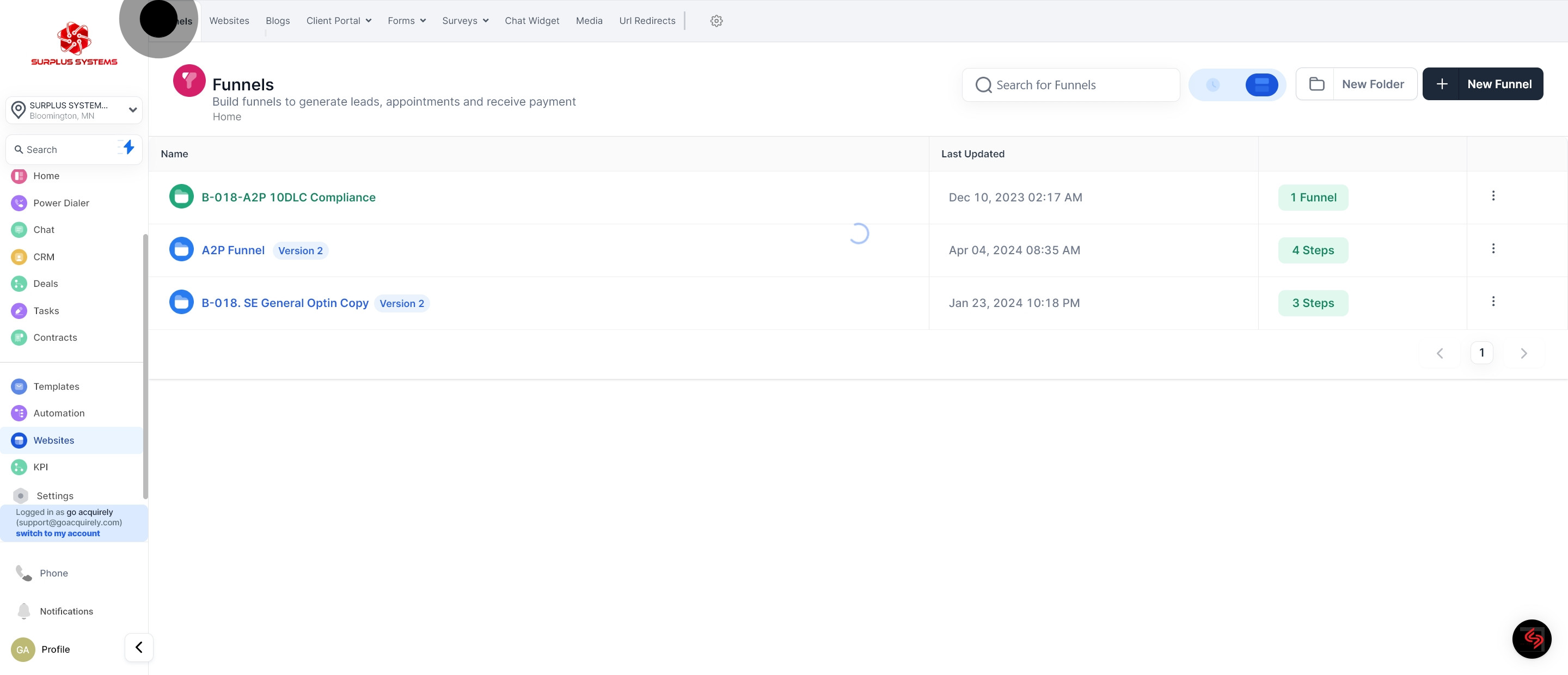 2 Next up, click on "Websites".