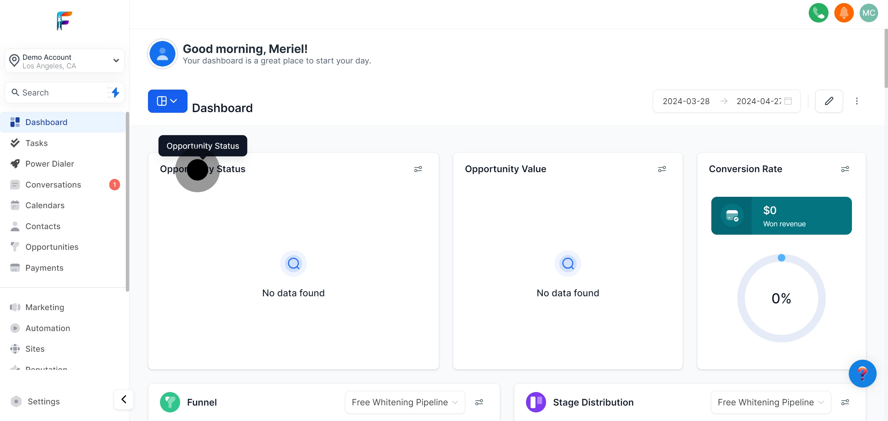 2 Then, click on "Opportunity Status".