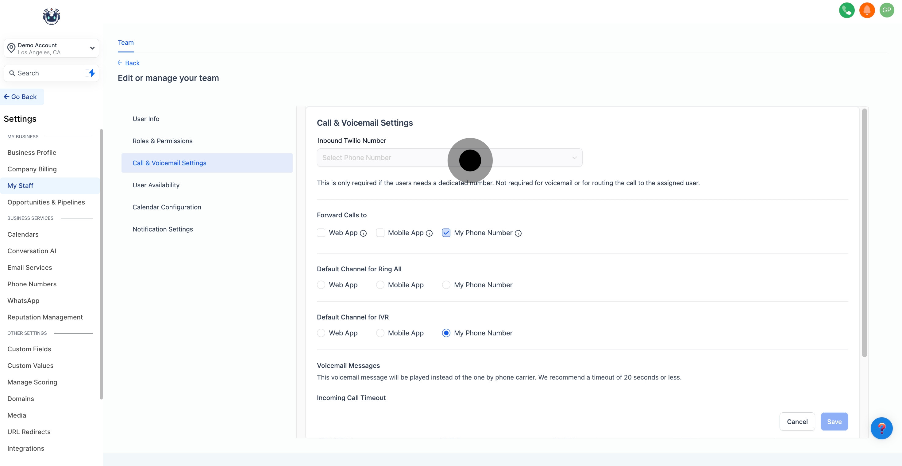 5 Afterwards, click on "Select Phone Number".