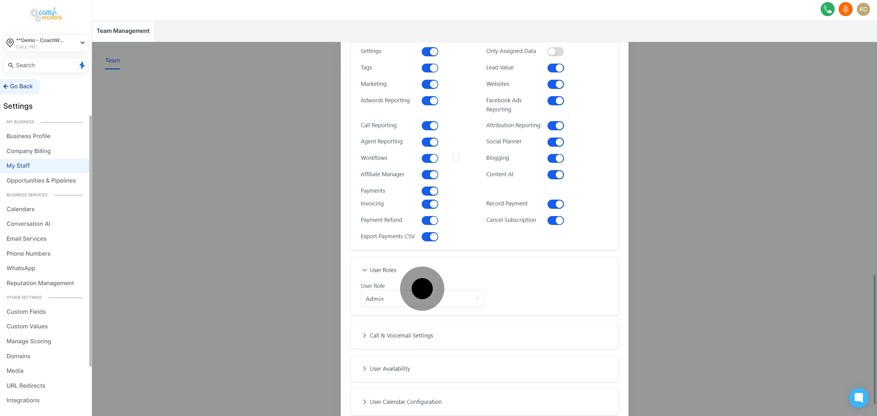 11 Now, click on "User Role".