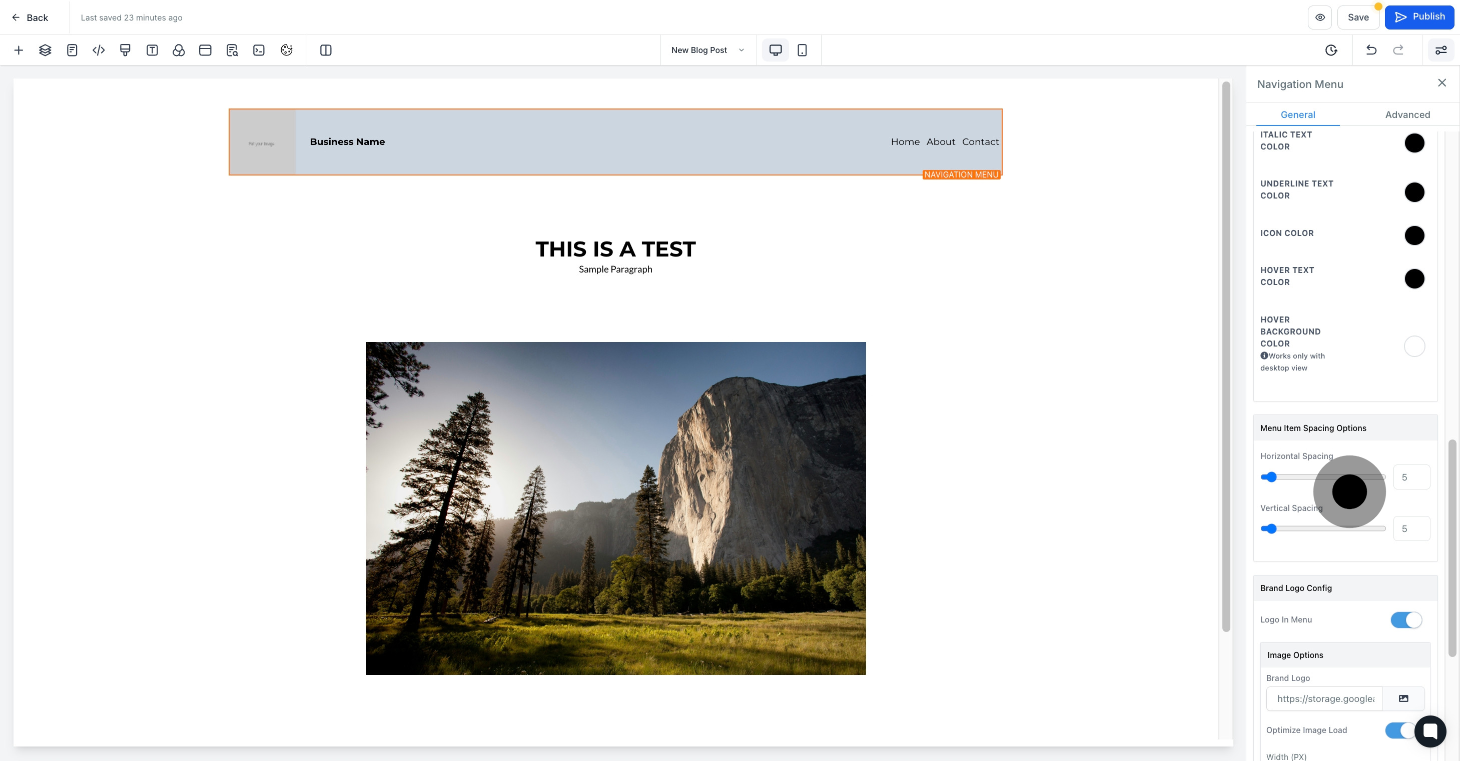 19 Click on "Horizontal Spacing".