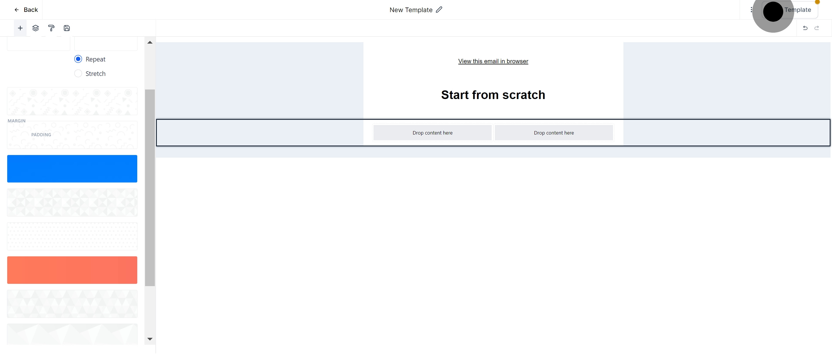 12 Click on "Save Template".