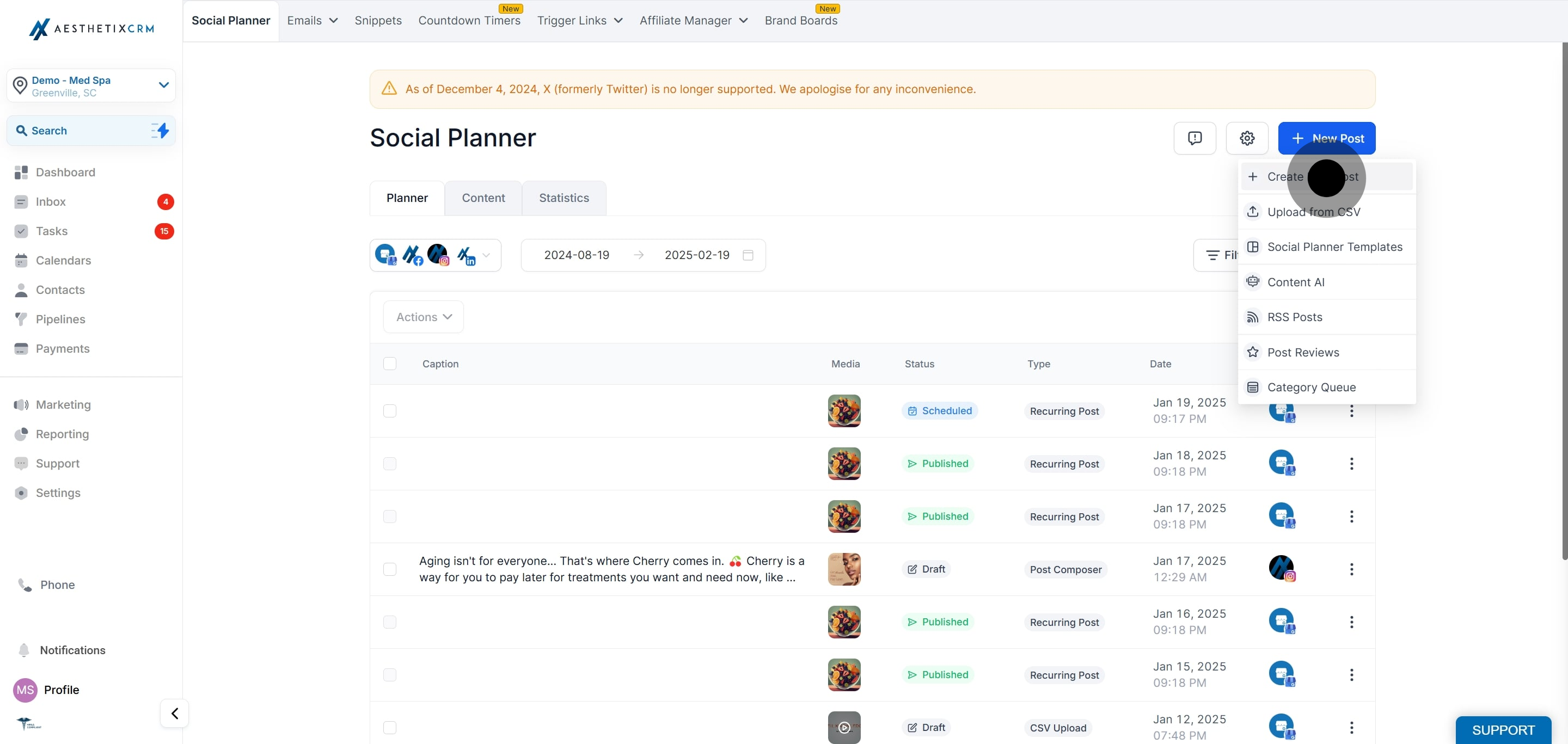 4 Now, click on "Create New Post".