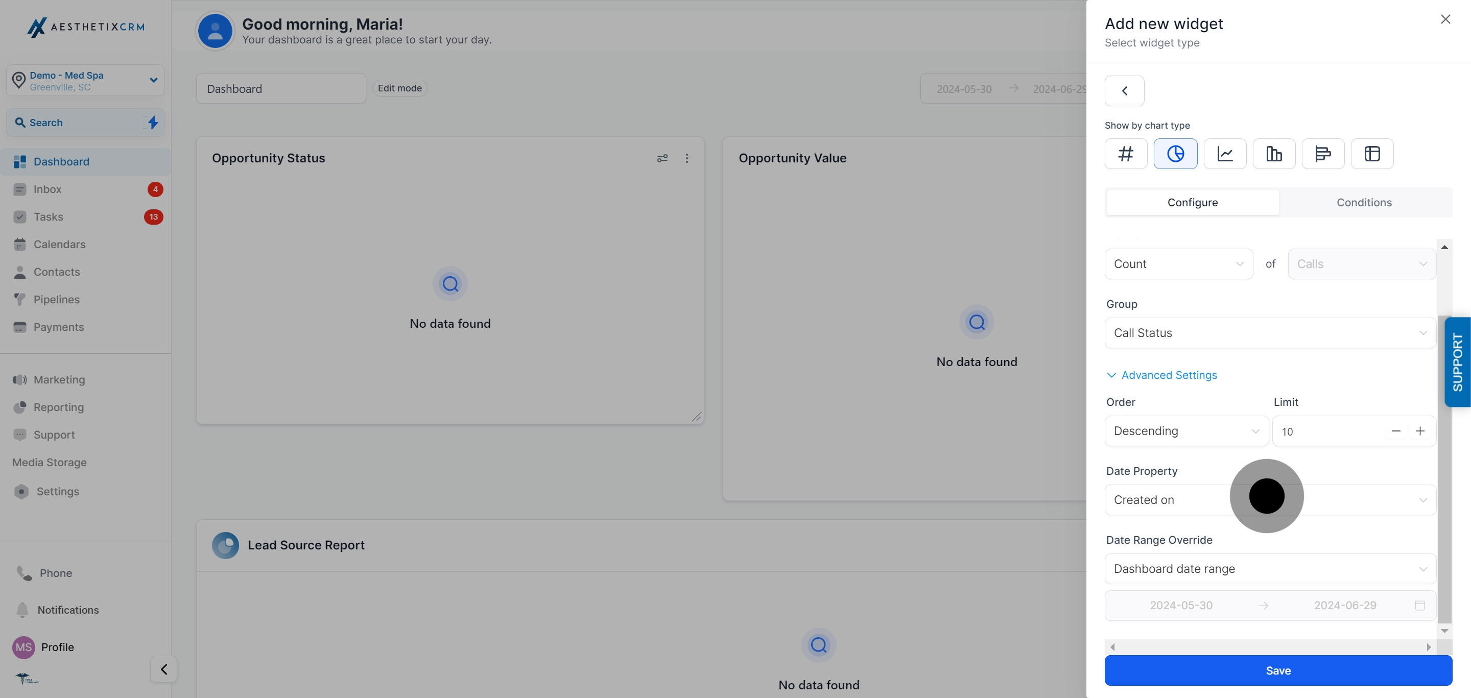 6 Click on "Conditions".