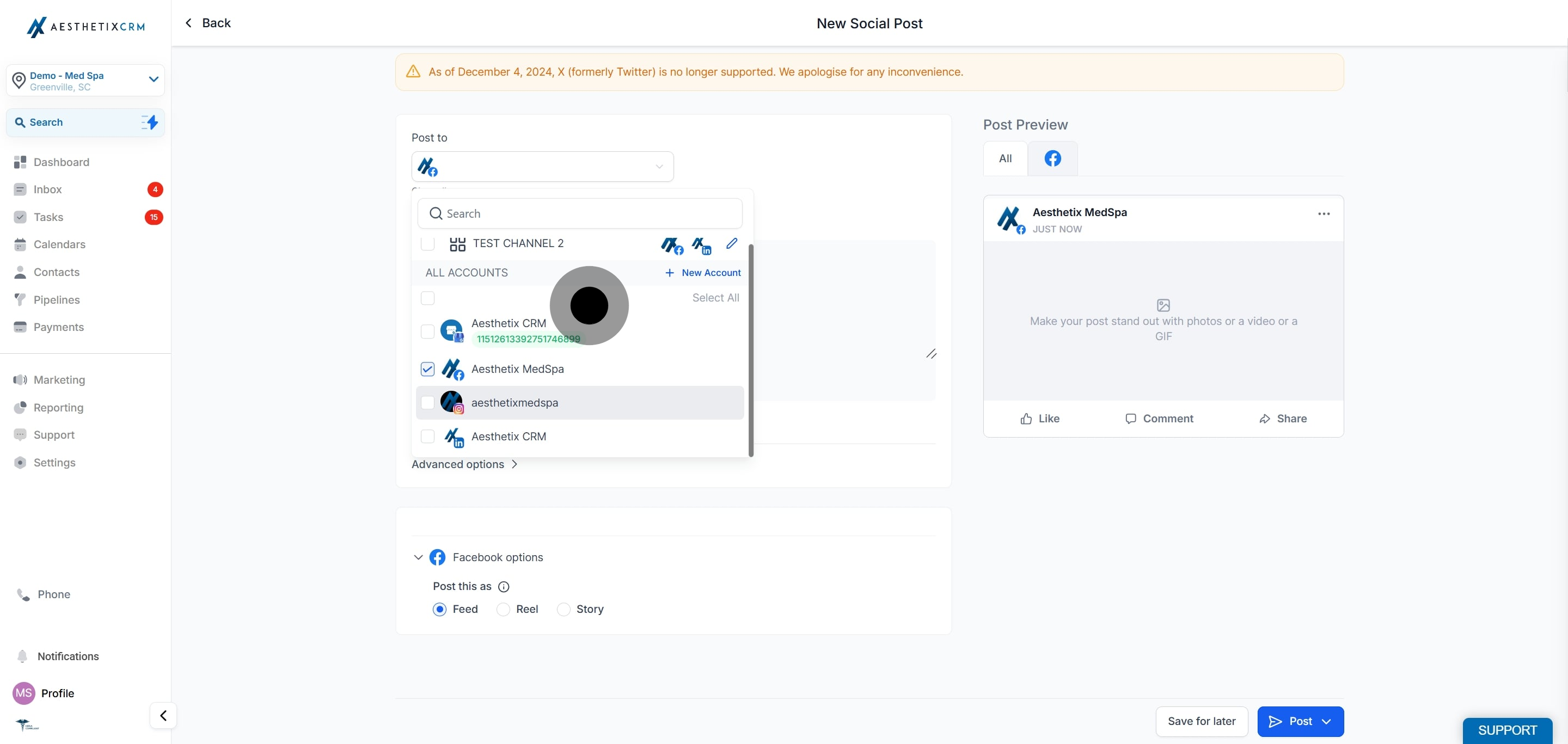 5 Once that's done, click on "aesthetixmedspa".