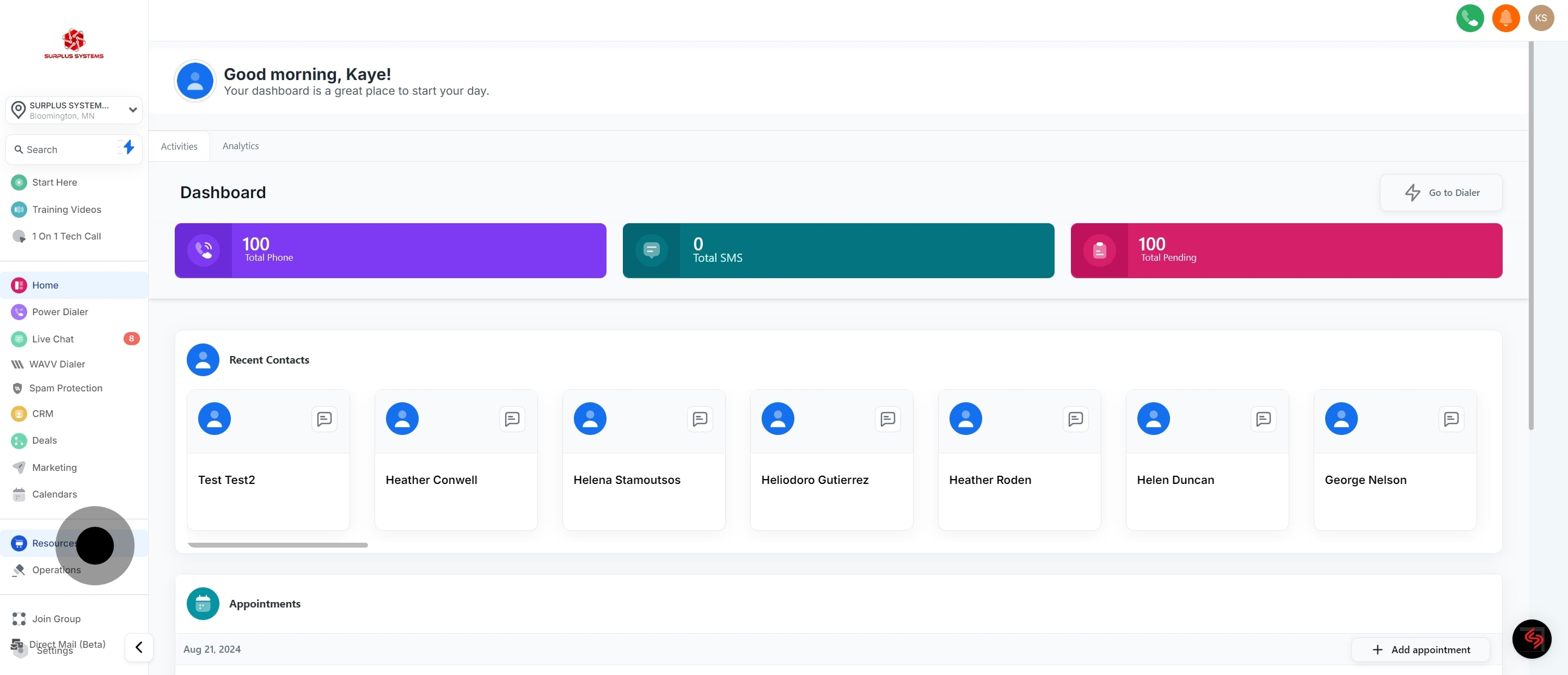 1 Click on the element.