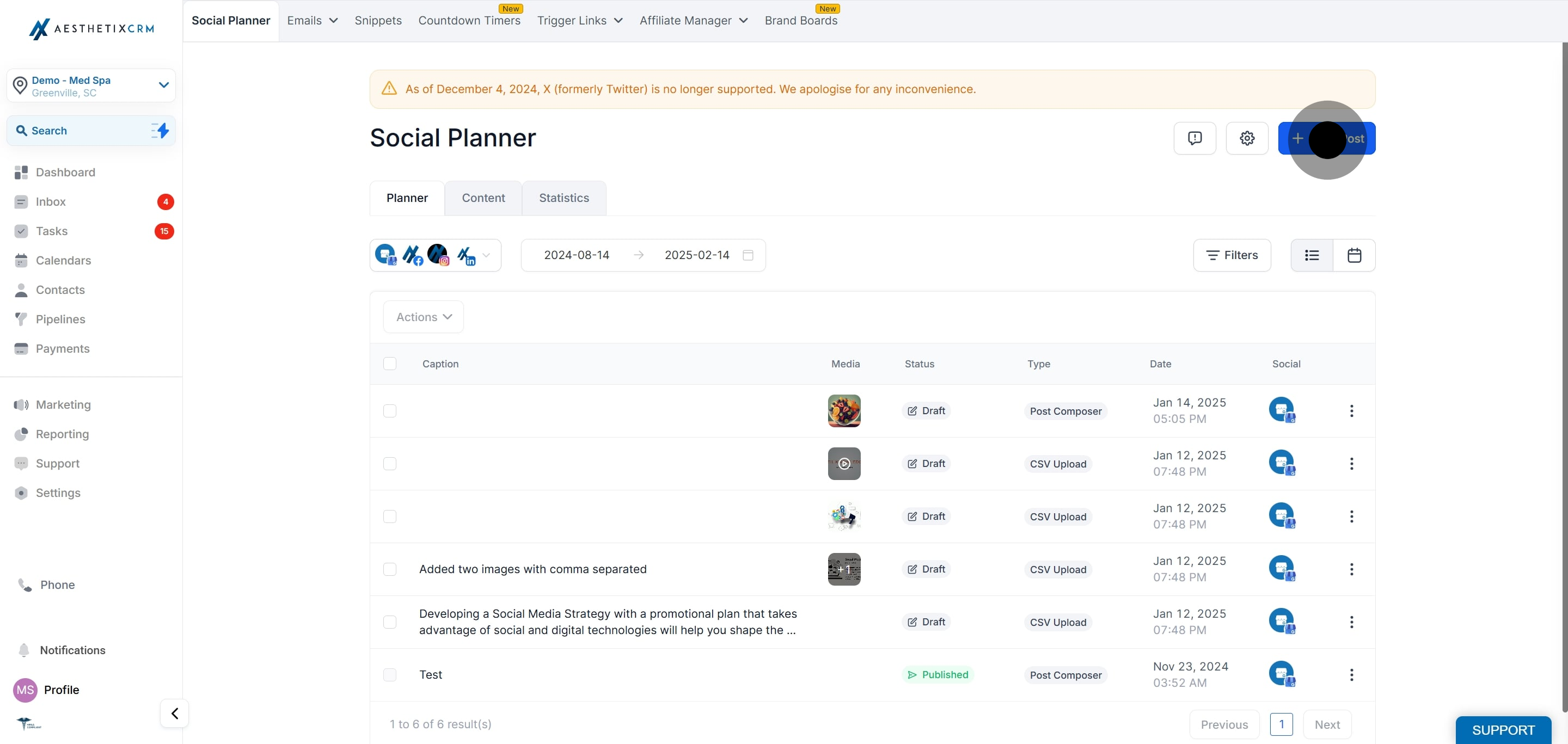 3 Click on "New Post".