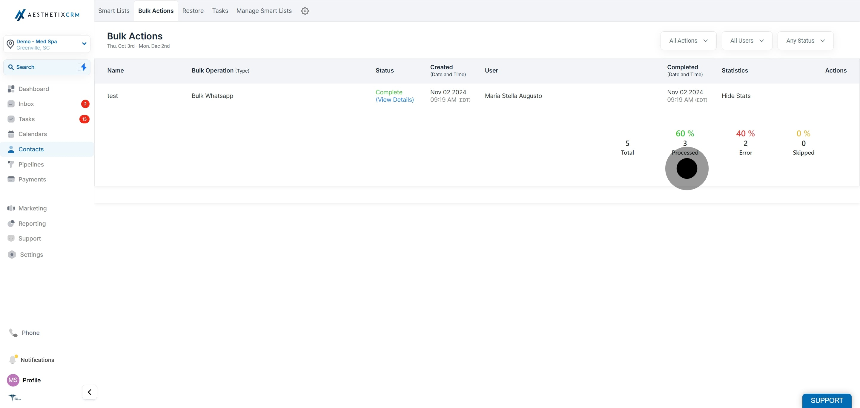 10 Next, click on "Processed".