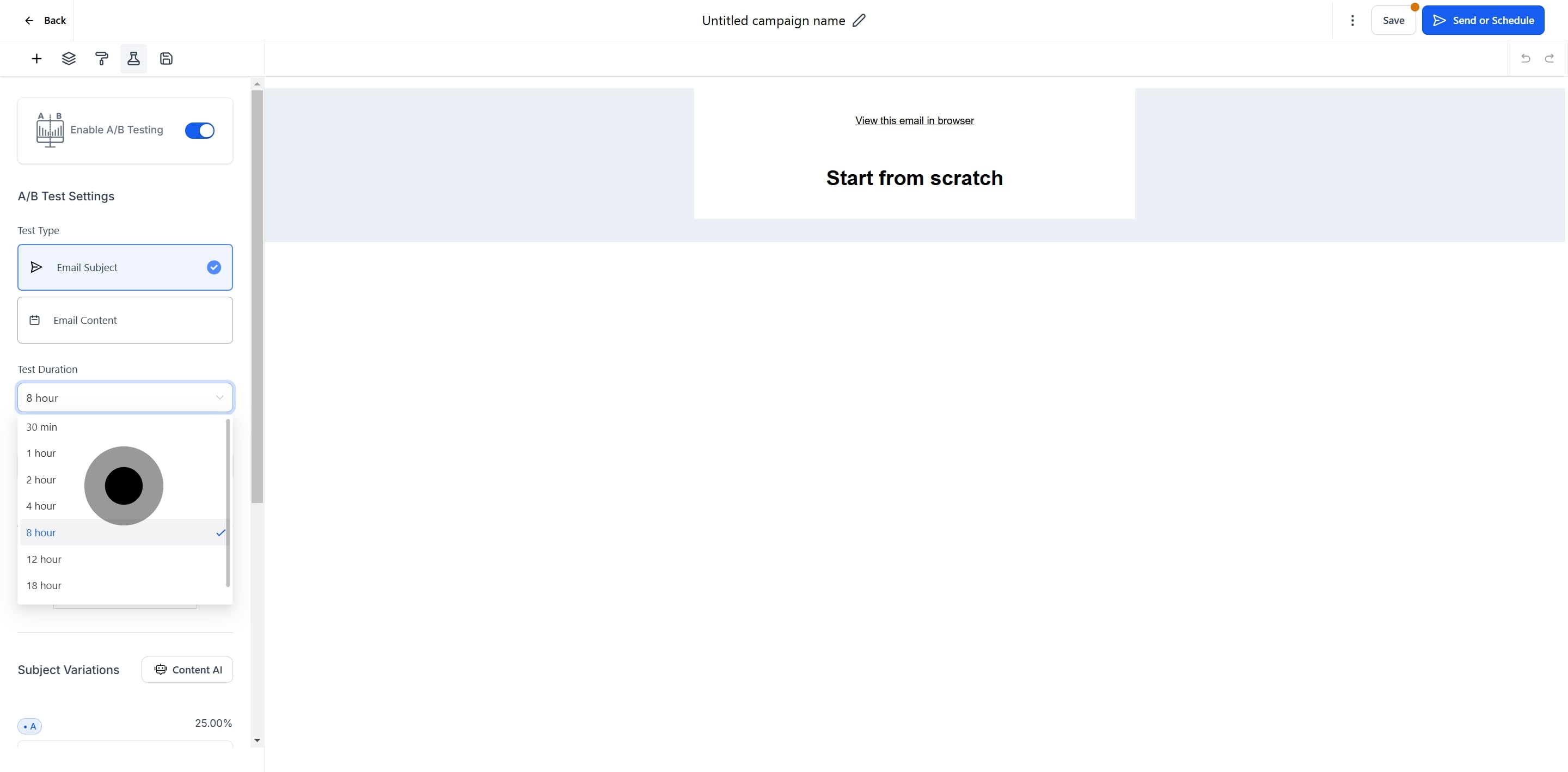 9 Click on "8 hour".