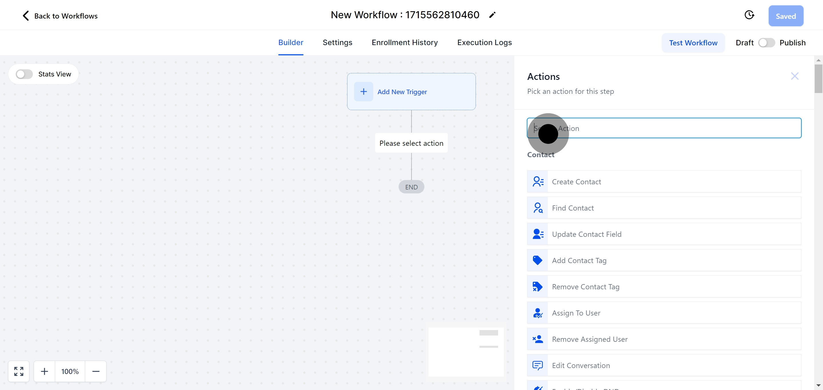 5 Click on the element.