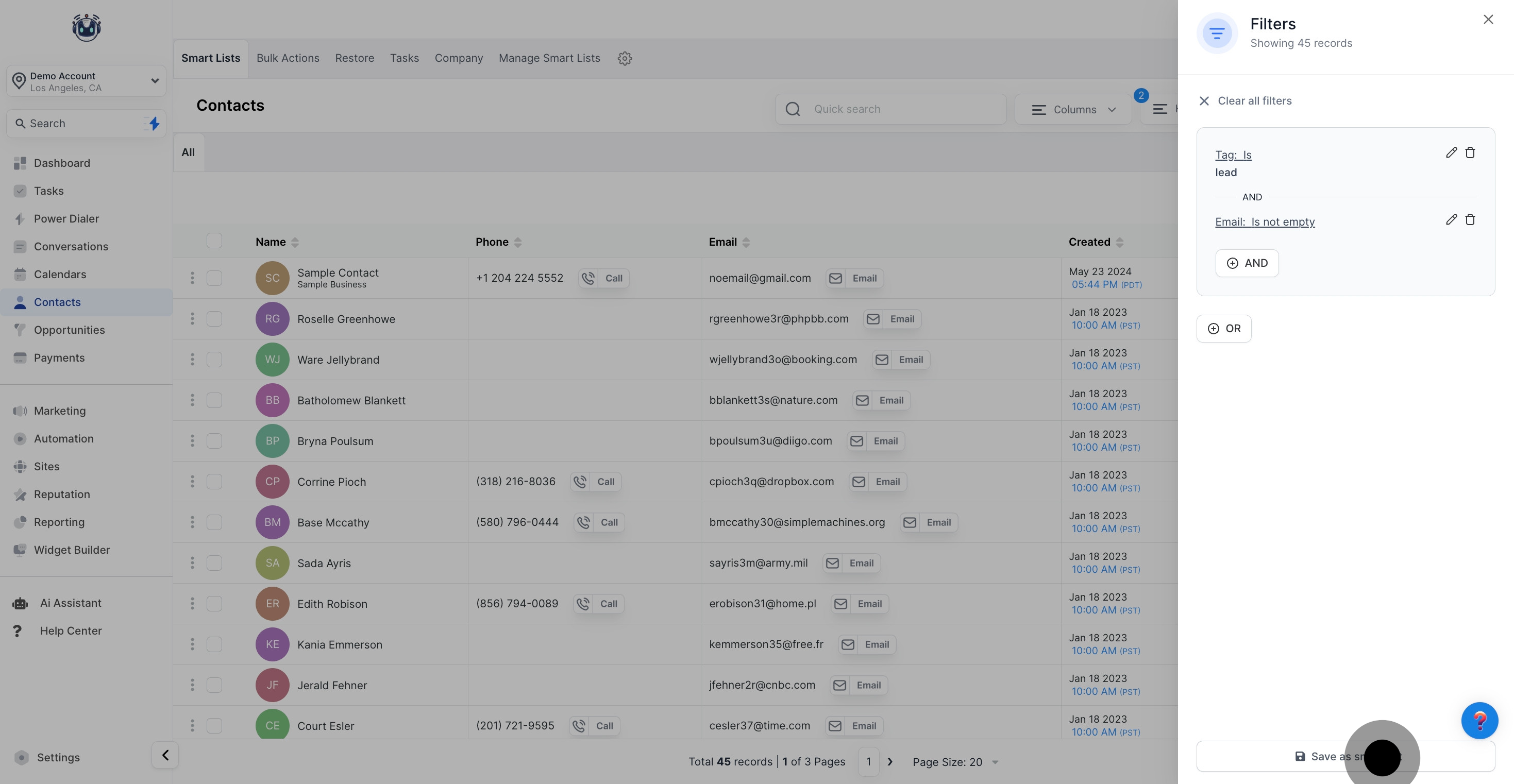 12 Once that's done, click on "Save as smart list".