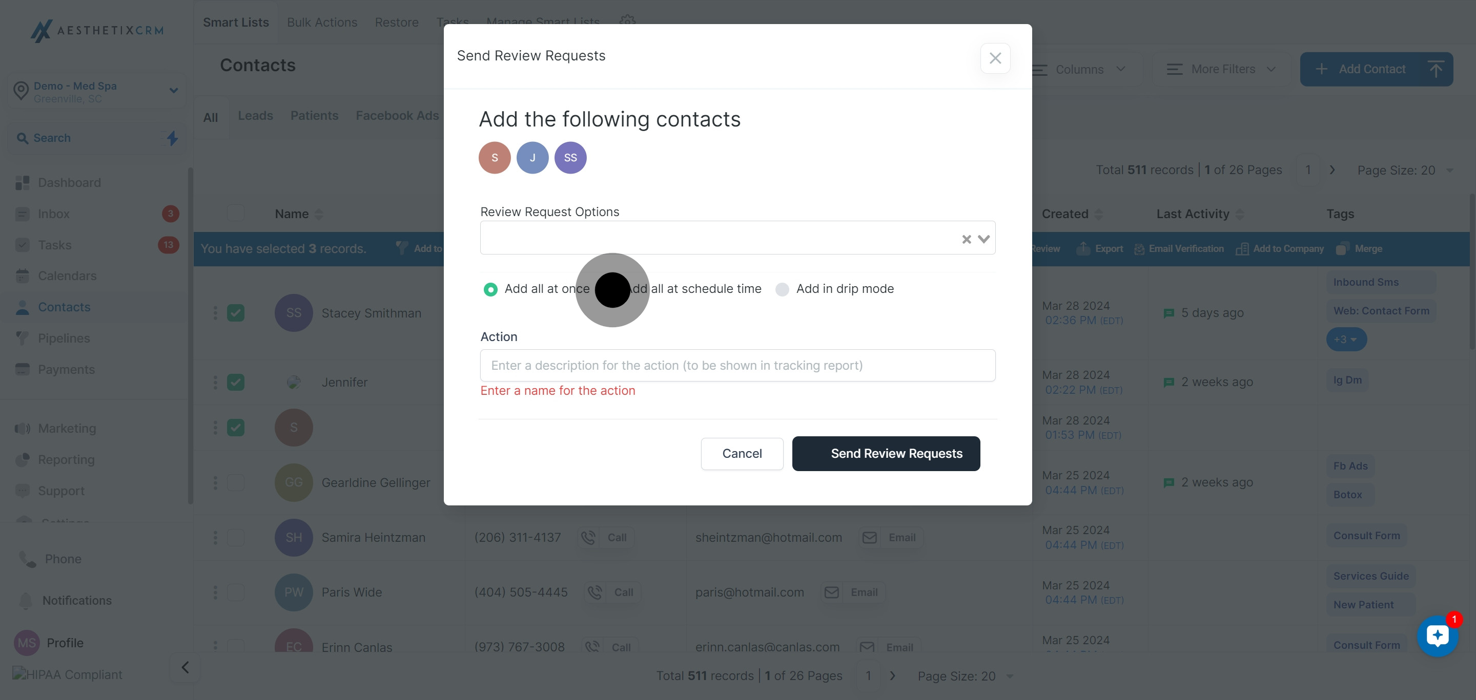 9 Then, click on "Add all at schedule time".