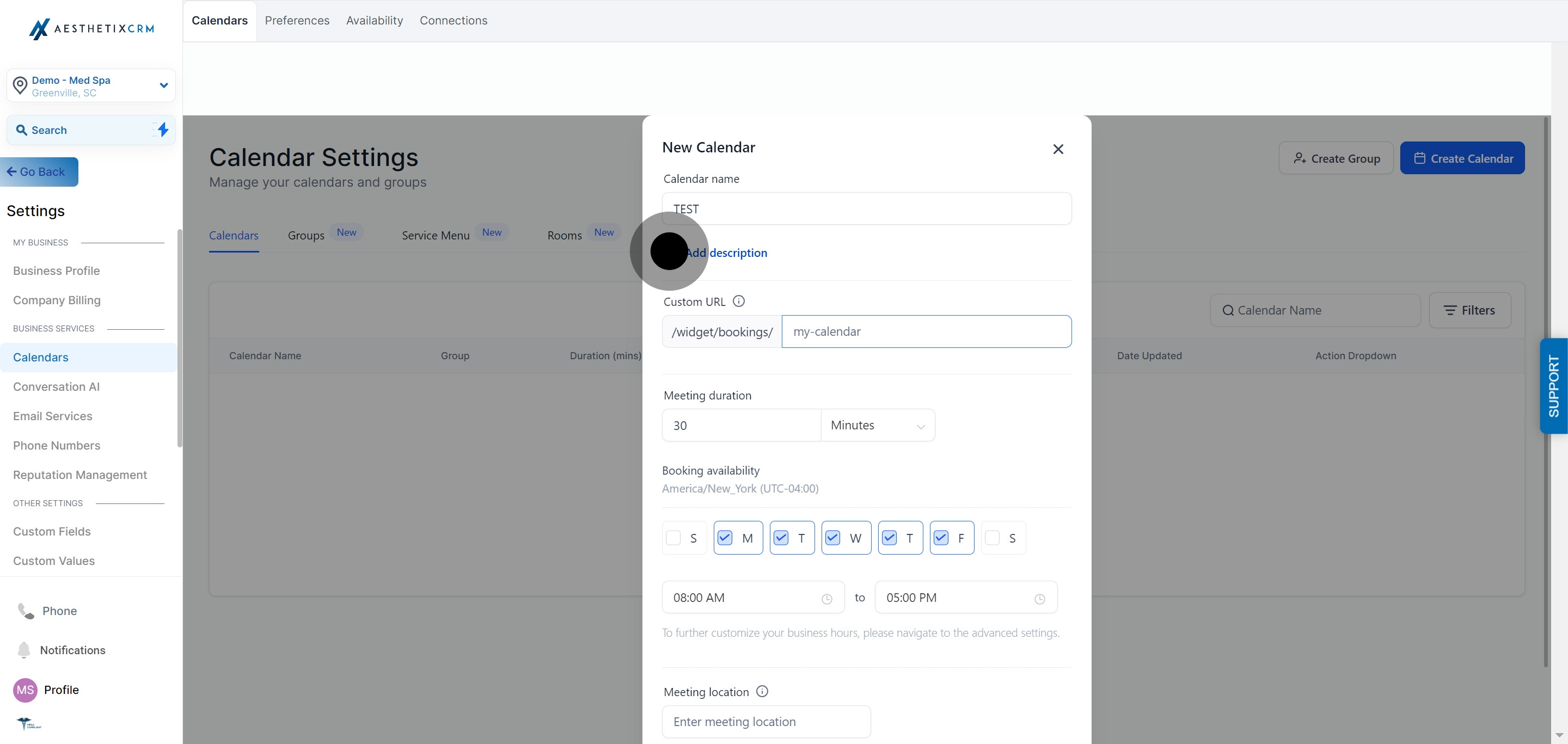 6 Click on "Add description".
