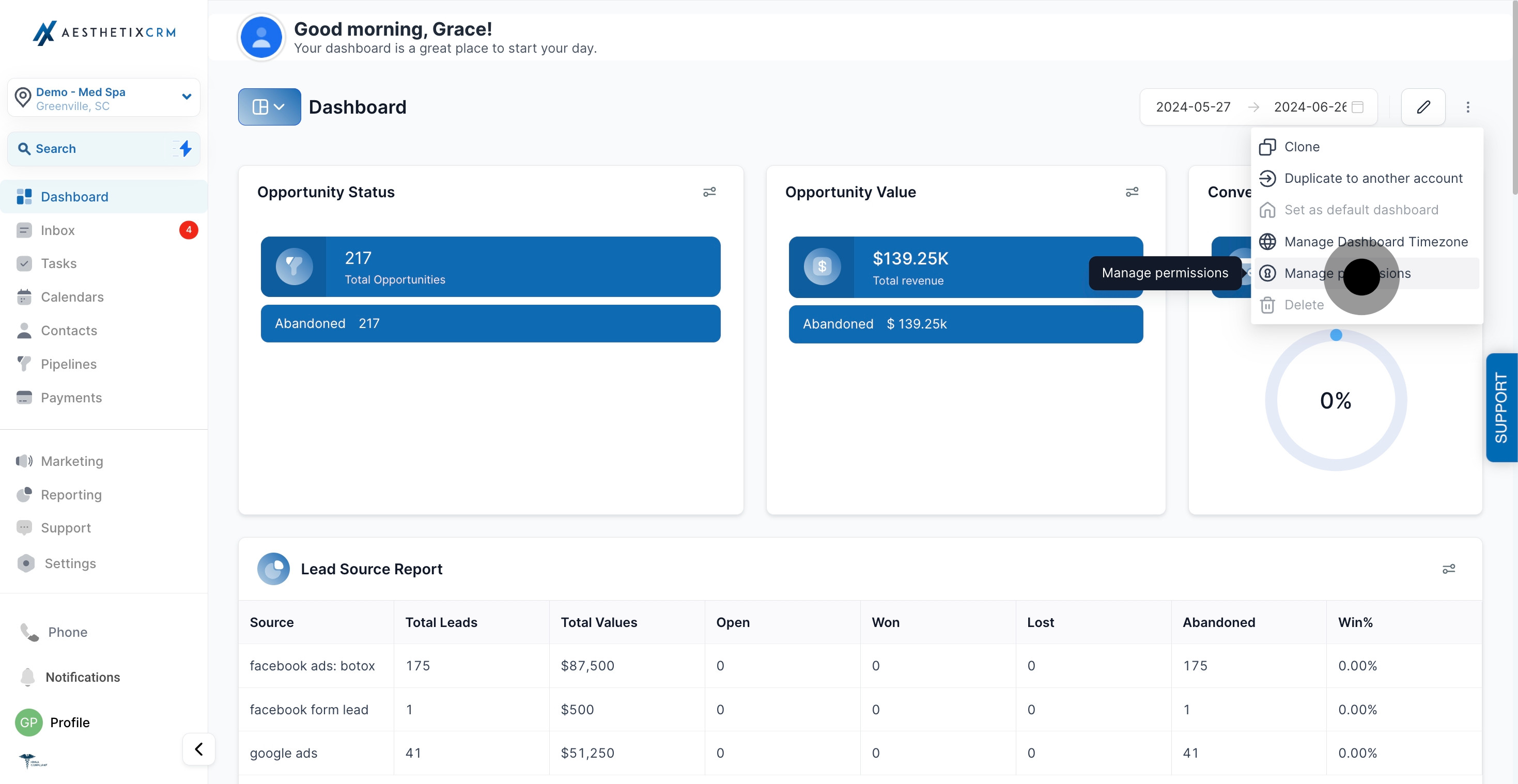 10 Then, click on "Manage permissions".