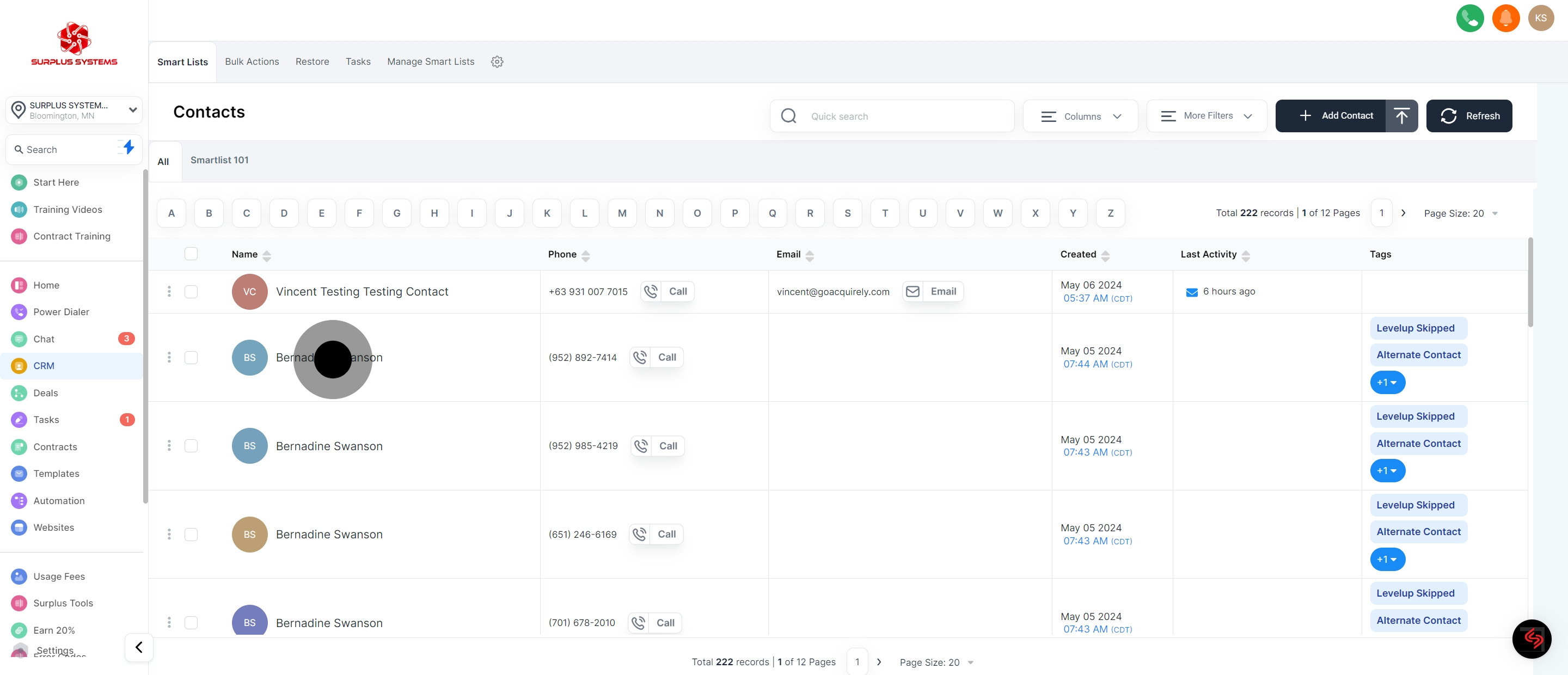 2 Then, click on "Bernadine Swanson".