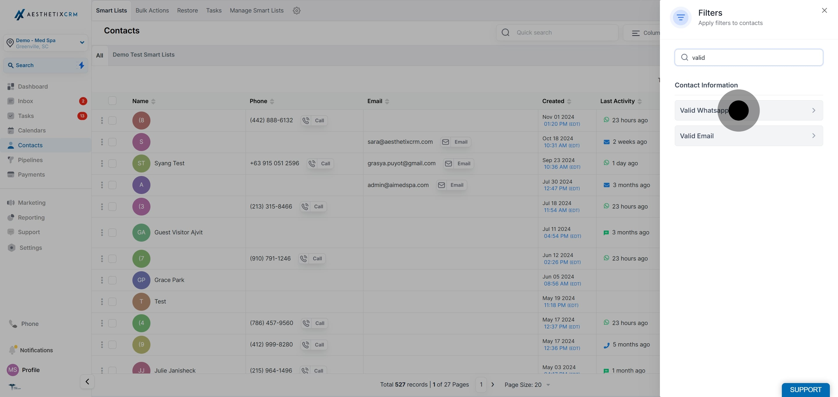 3 Once that's done, click on "Valid Whatsapp".