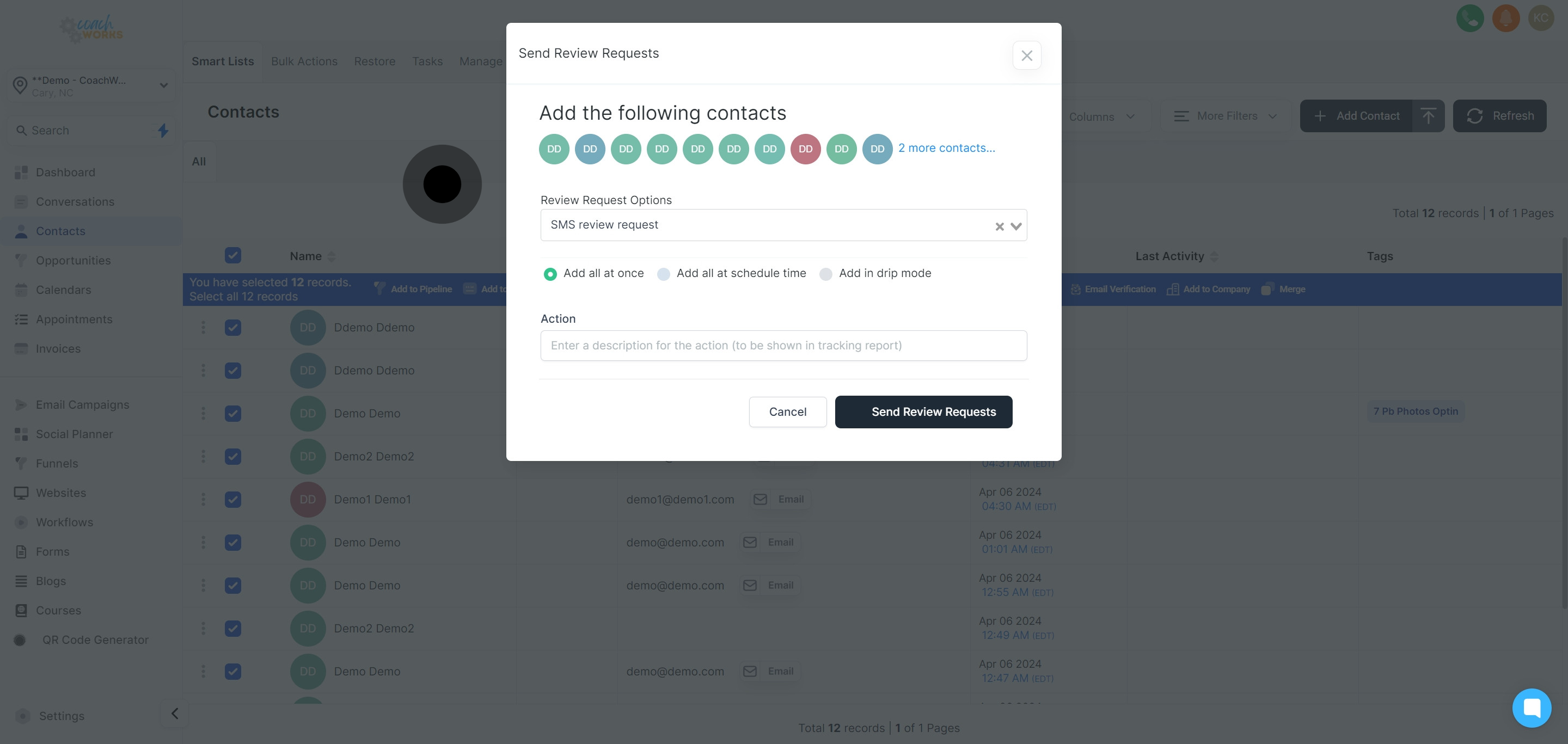 8 Click on "Add all at schedule time".