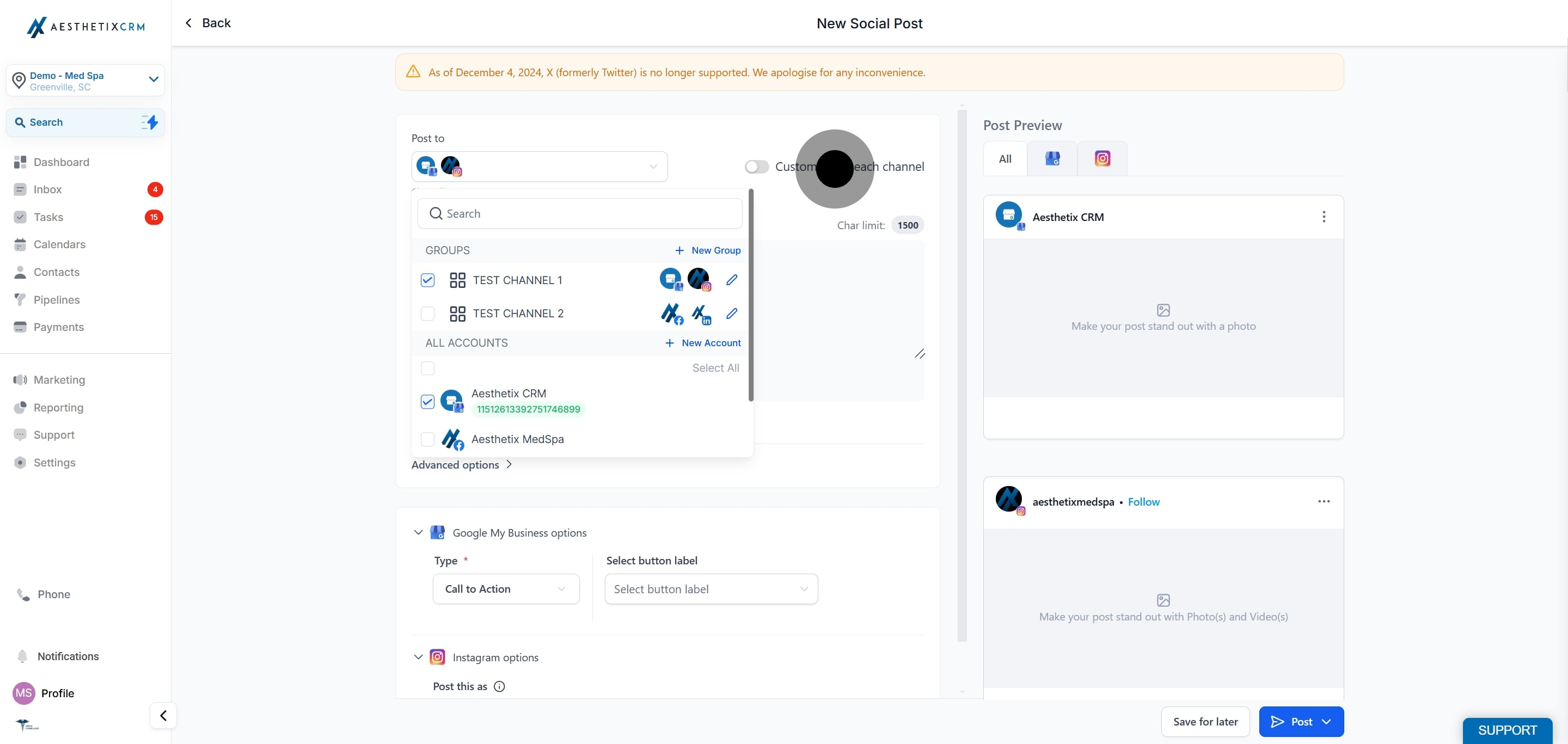 6 Click on "Post to".