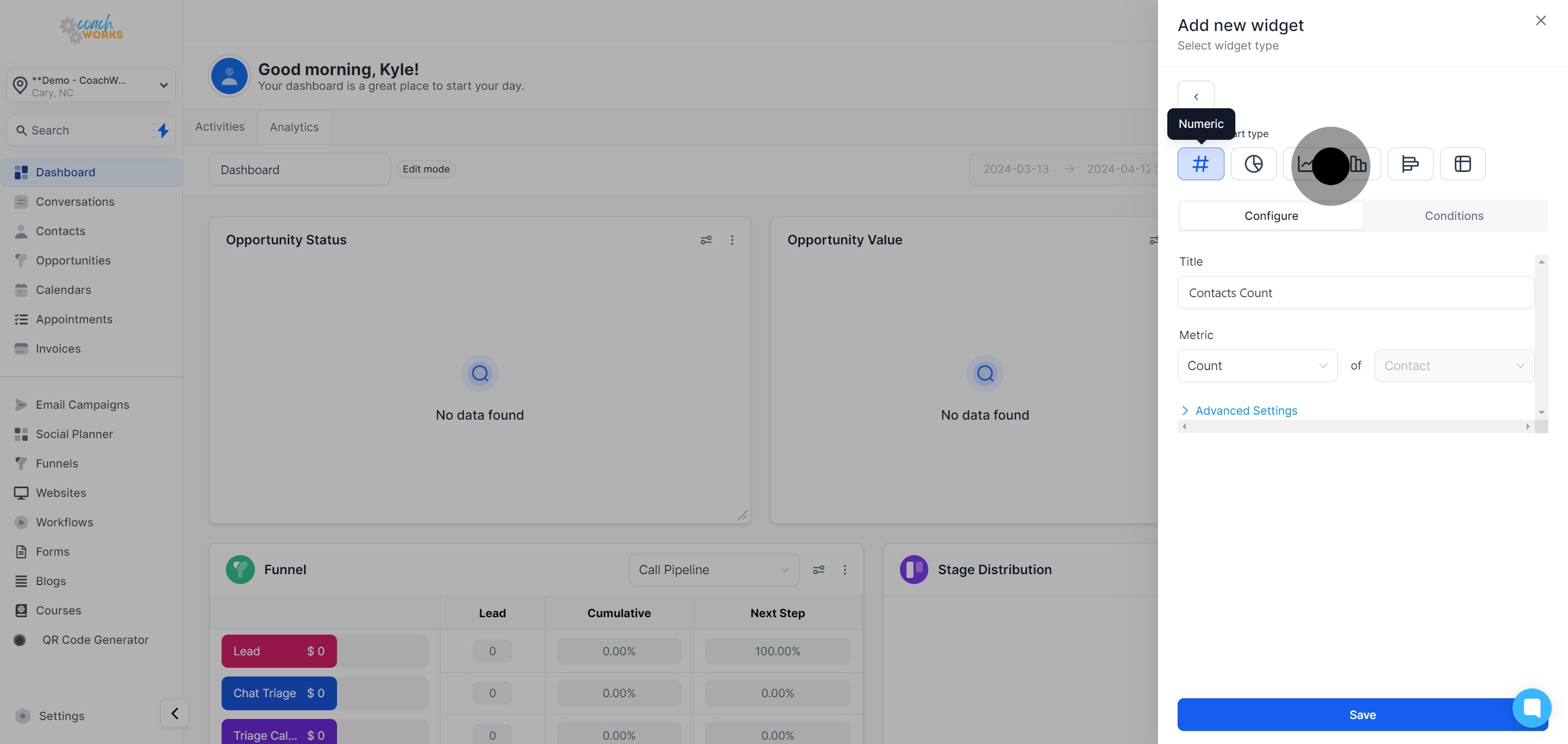 8 Click on the element.