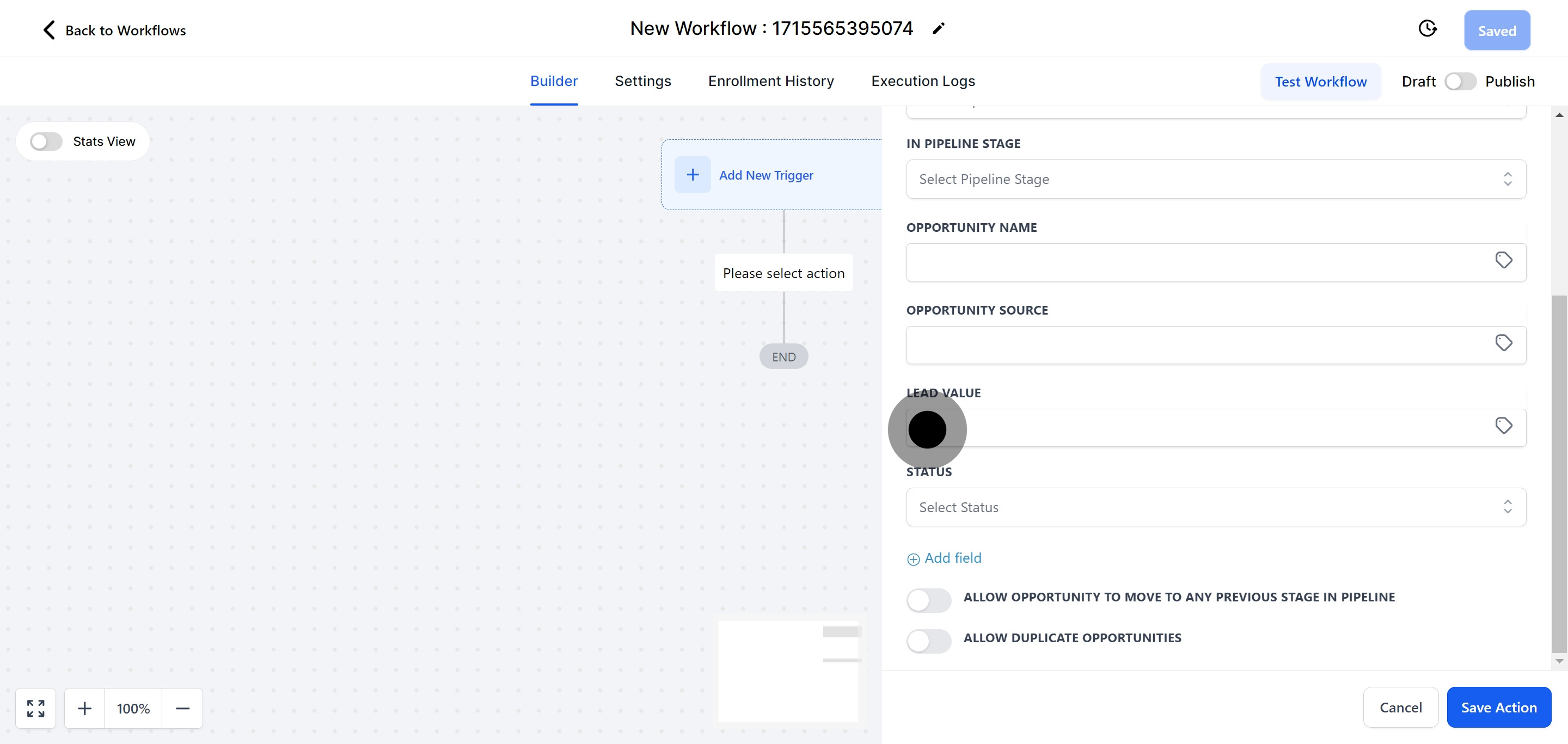 11 Click on "Lead value".
