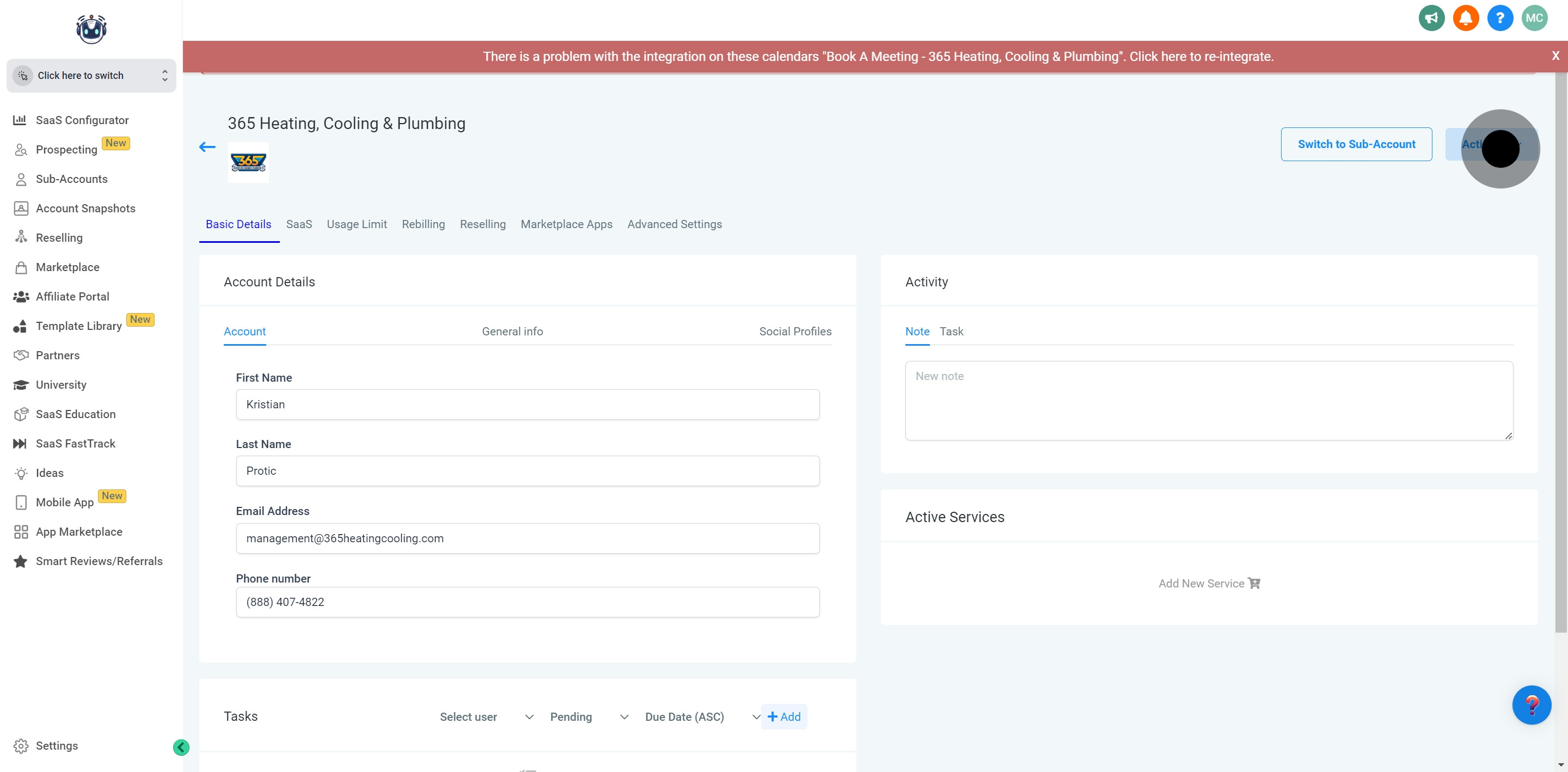 9 Click on "Actions".