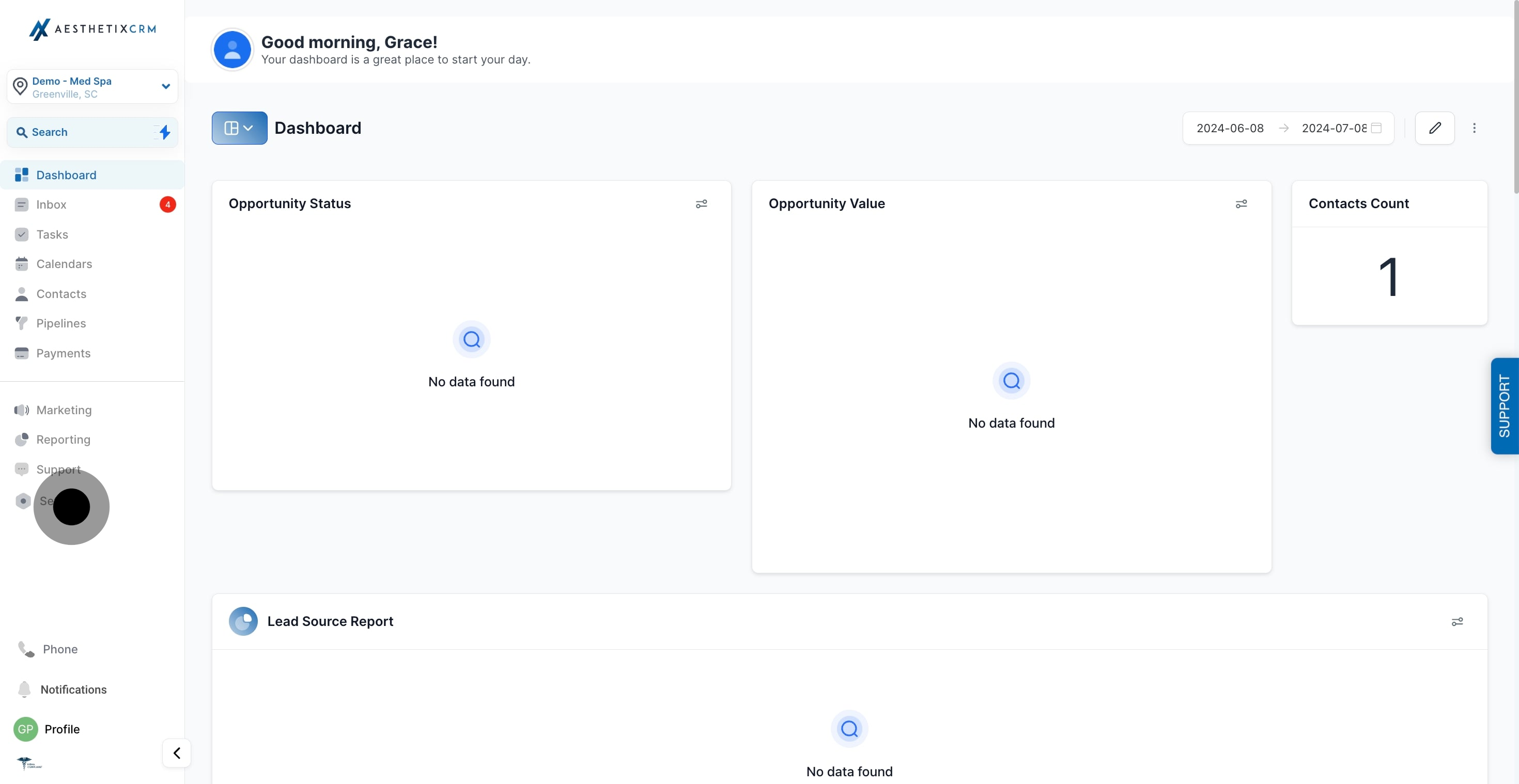 1 To get started, click on the element.
