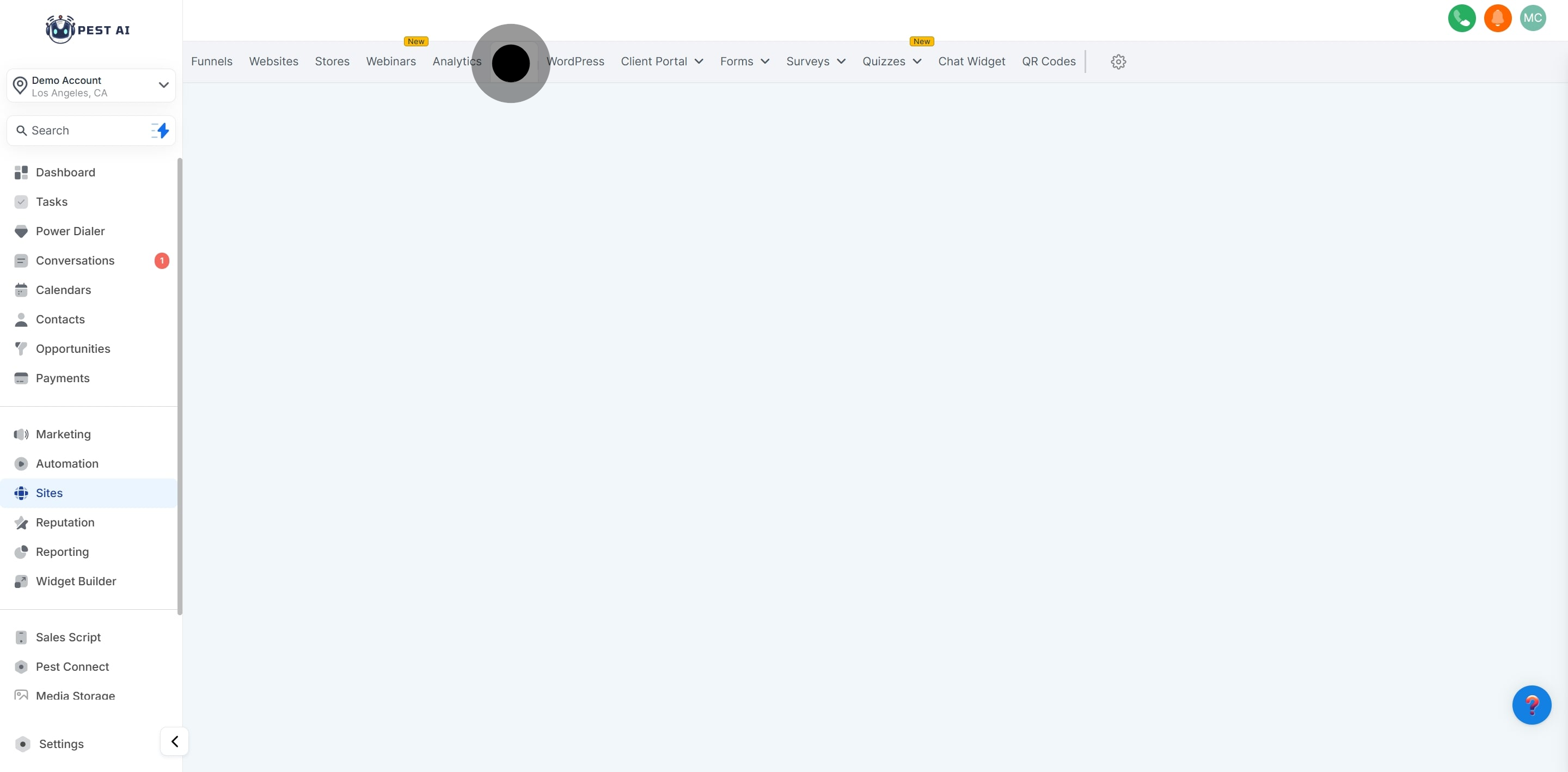 1 Click on "Blogs".