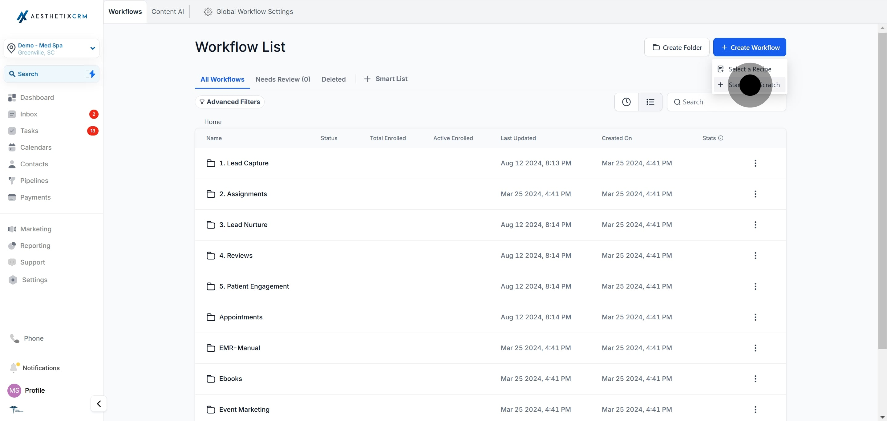 4 Click on "Start from Scratch".
