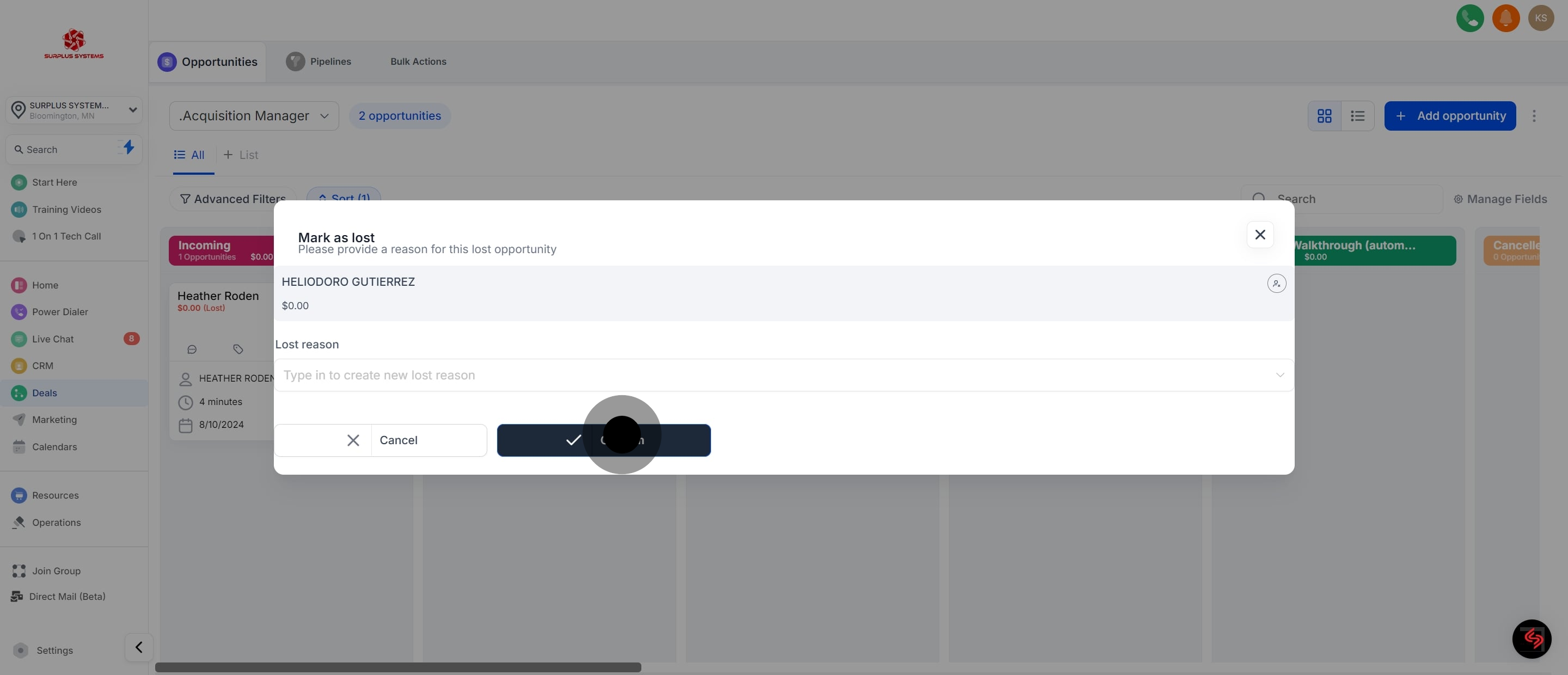 5 Next up, click on "Confirm".