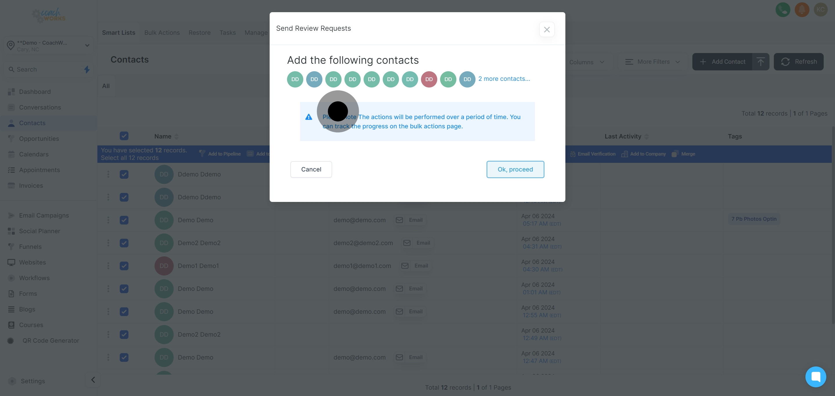 6 Click on "Ok, proceed".