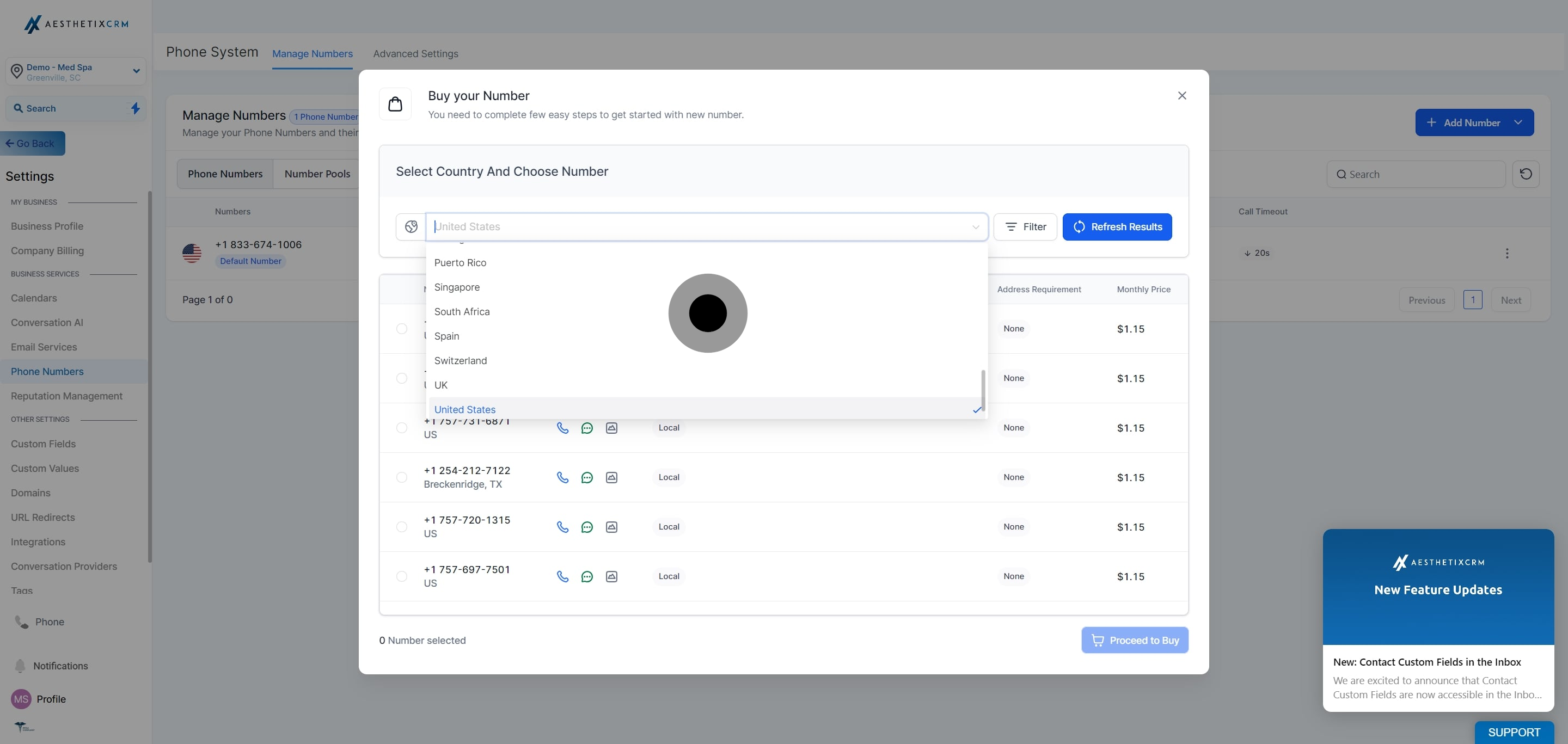 5 Click on "United States".