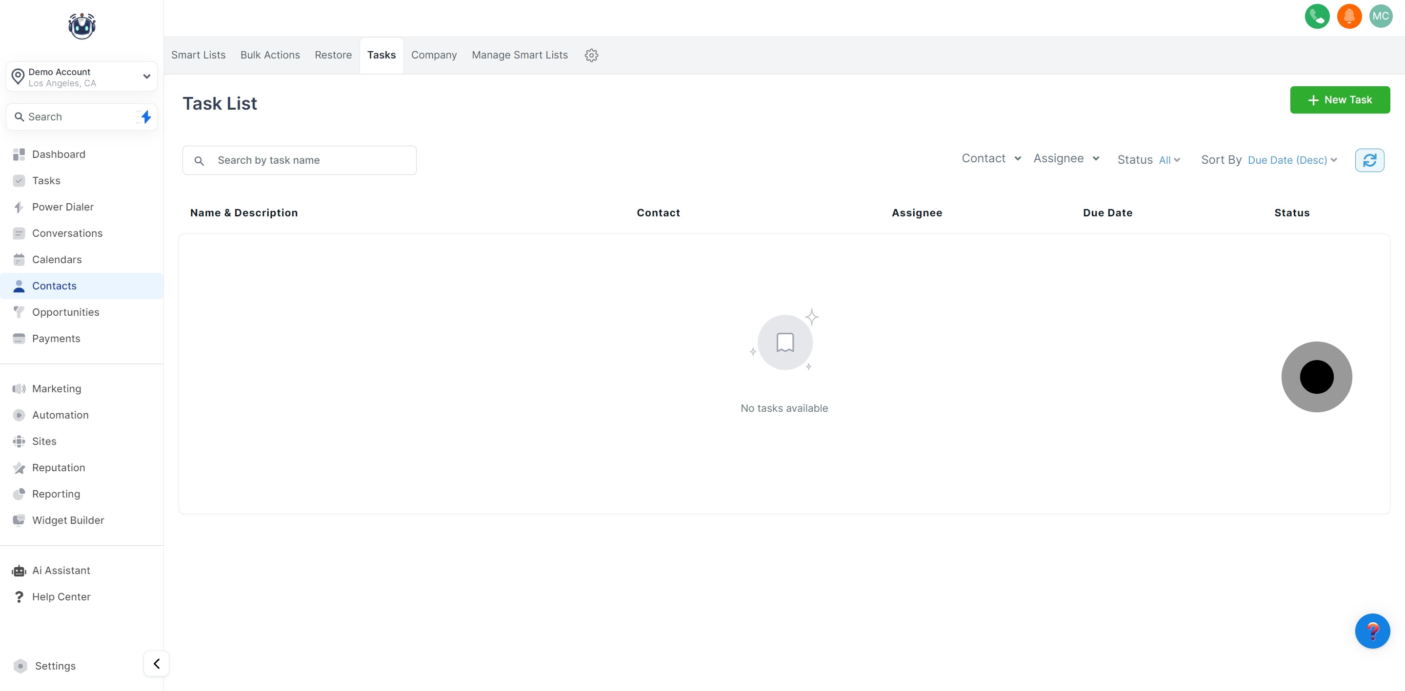 8 Click on "Status".