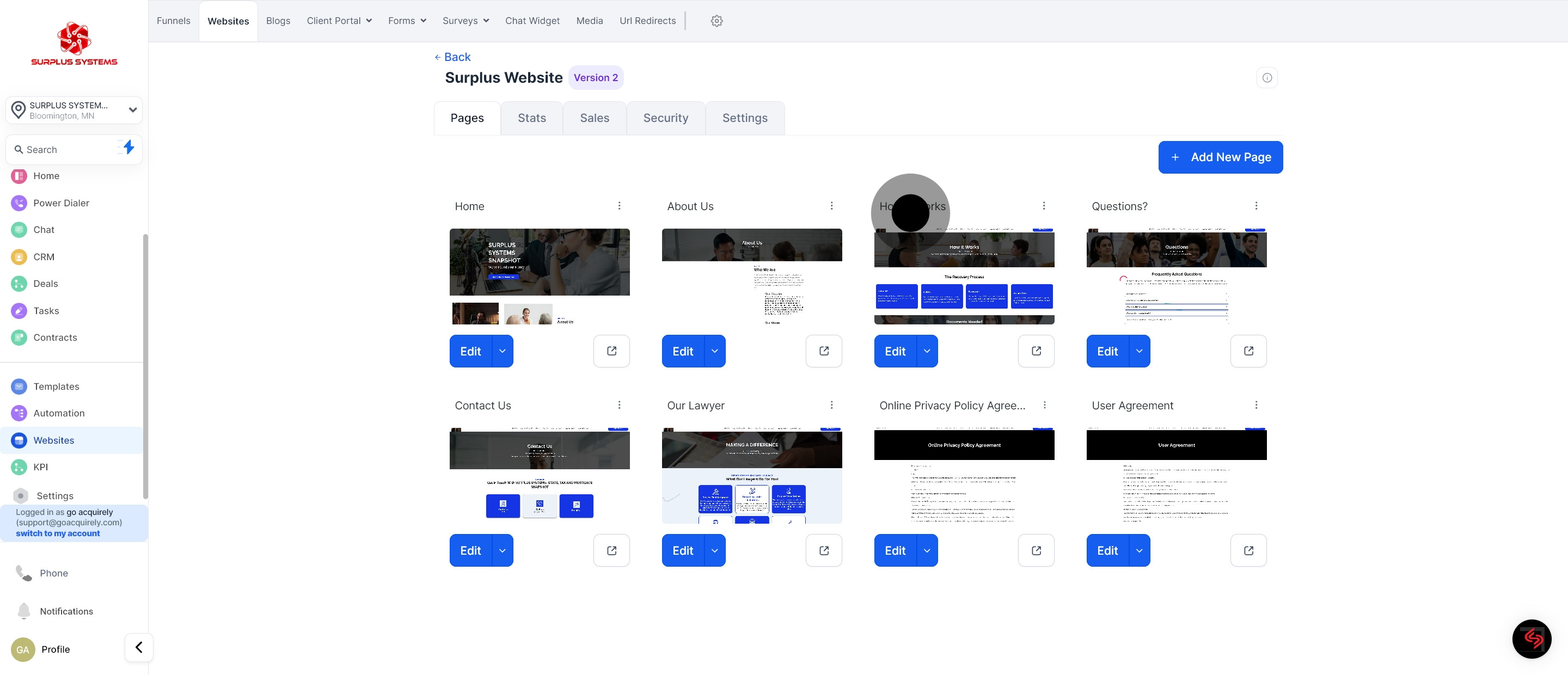 4 Then, click on "Add New Page".