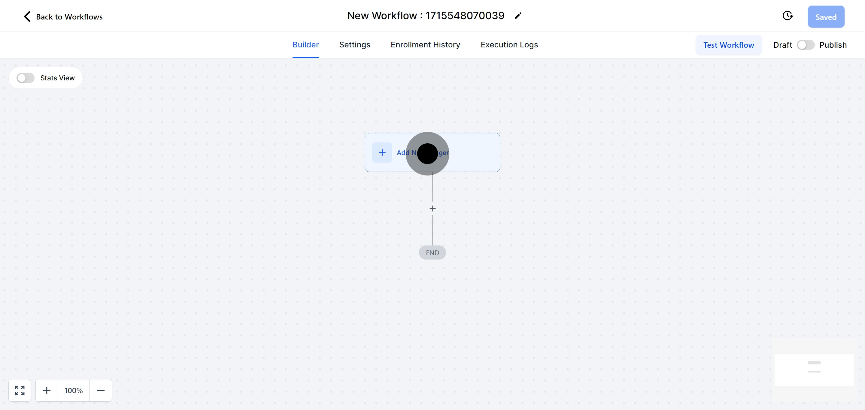 3 Click on "Add New Trigger".