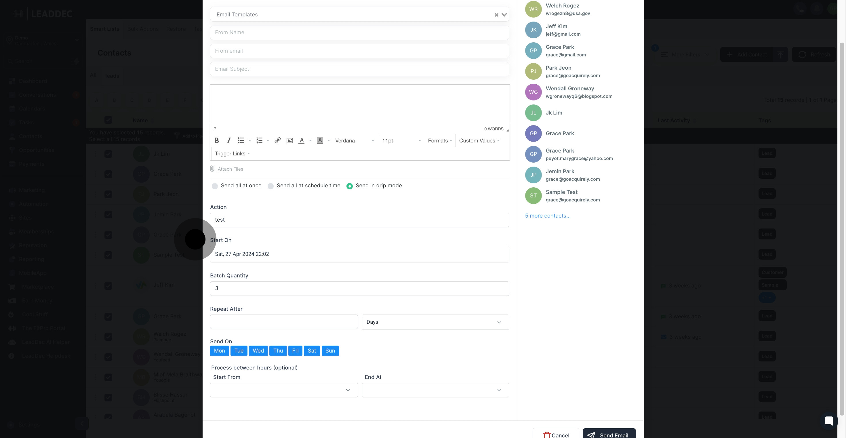 17 Following that, click on "Repeat After".