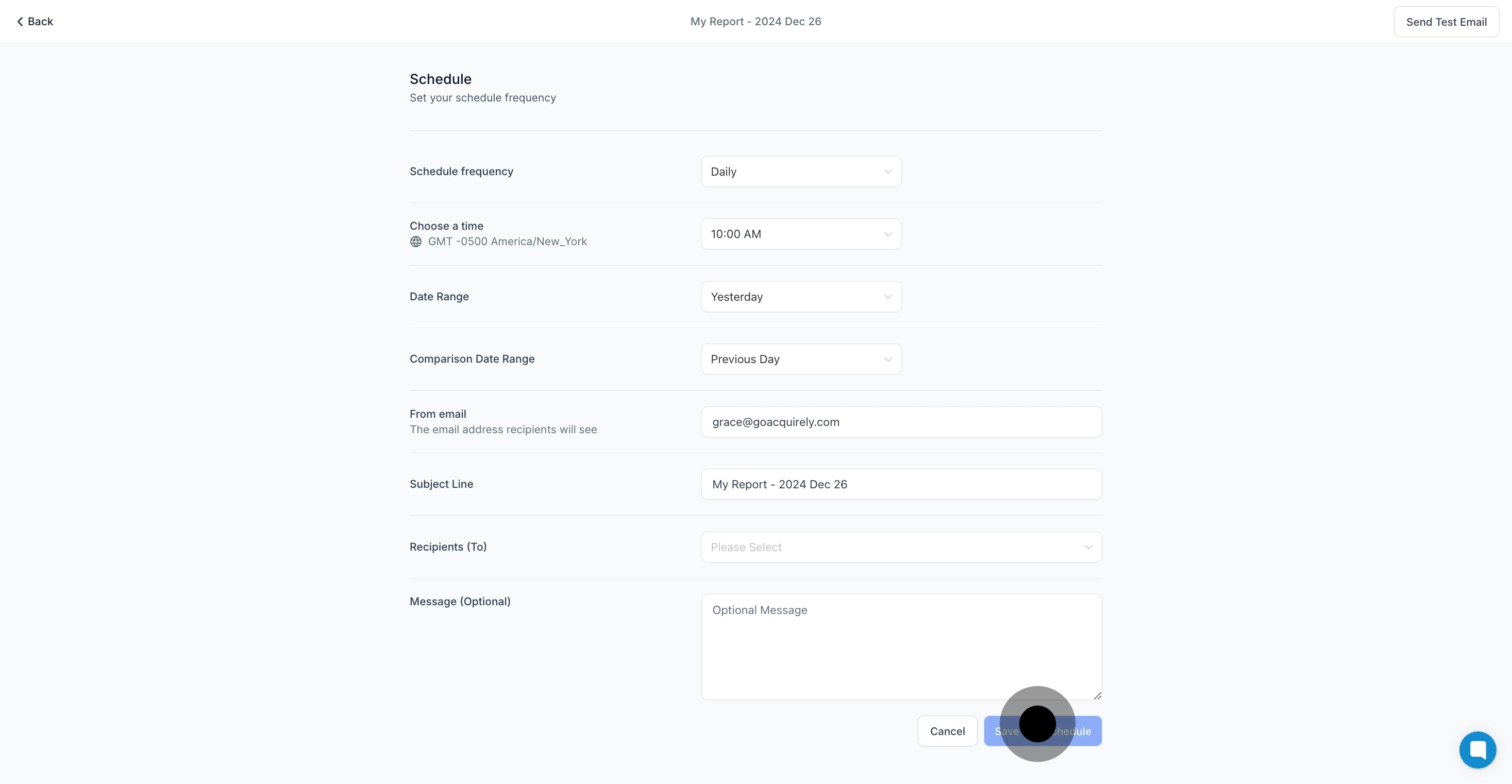 12 Next up, click on "Schedule".
