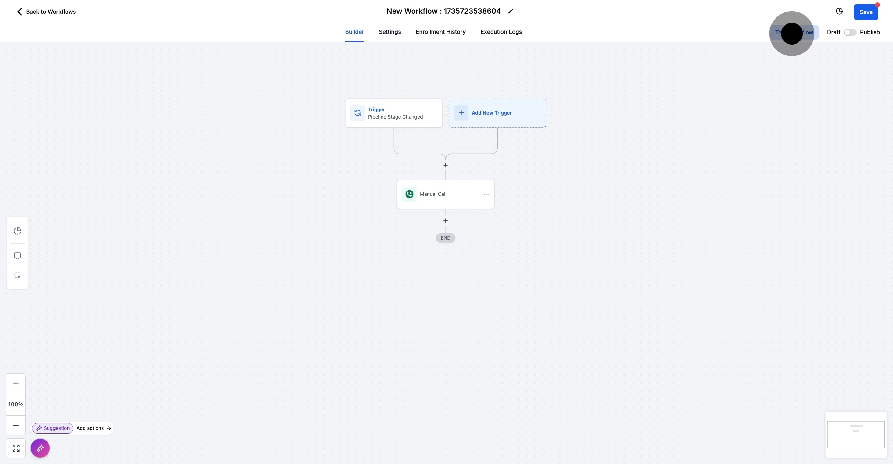 6 Next up, click on "Test Workflow".
